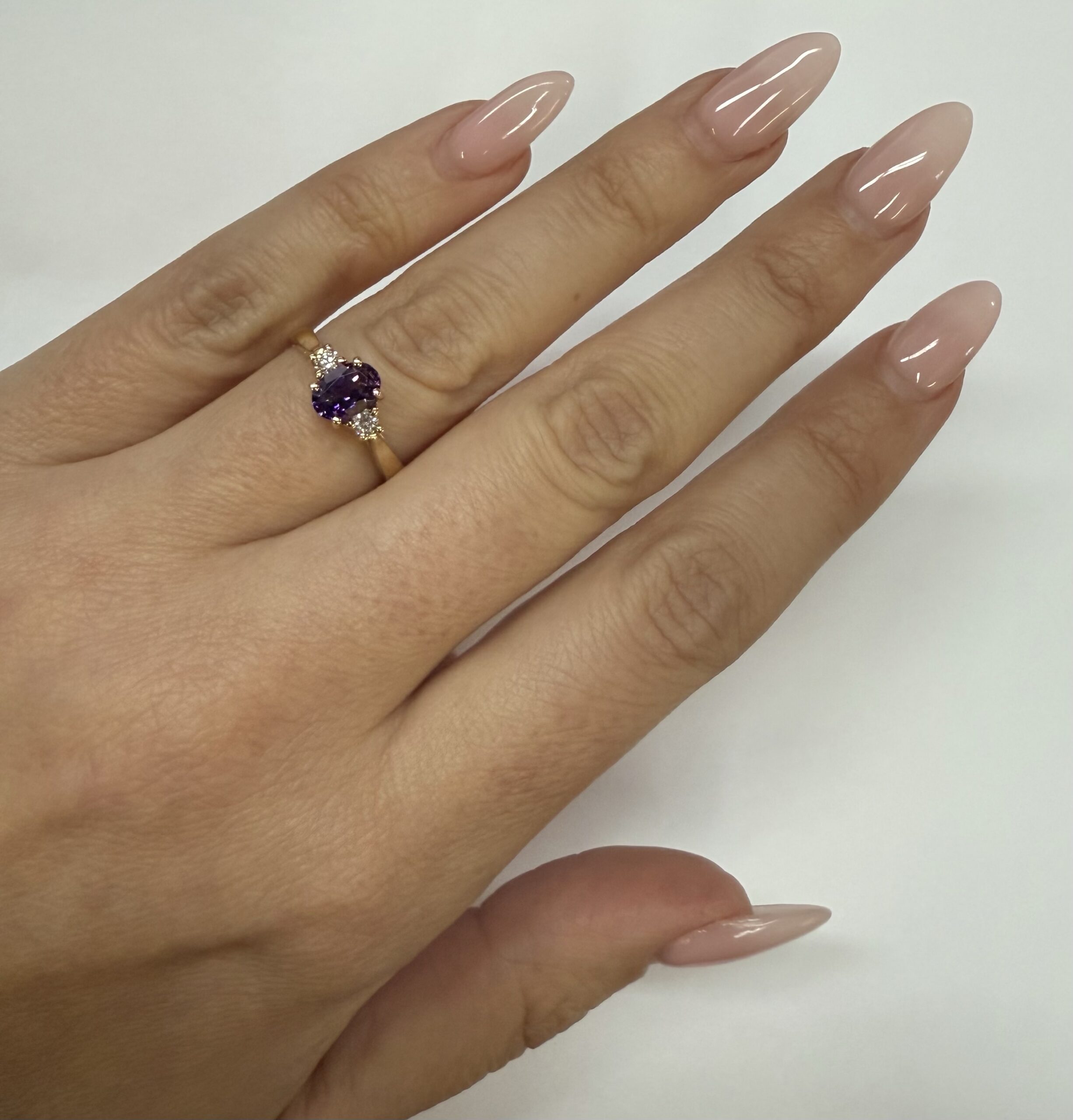 14k Yellow Gold Genuine .70 Cttw Amethyst & Diamond Ring - Image 26