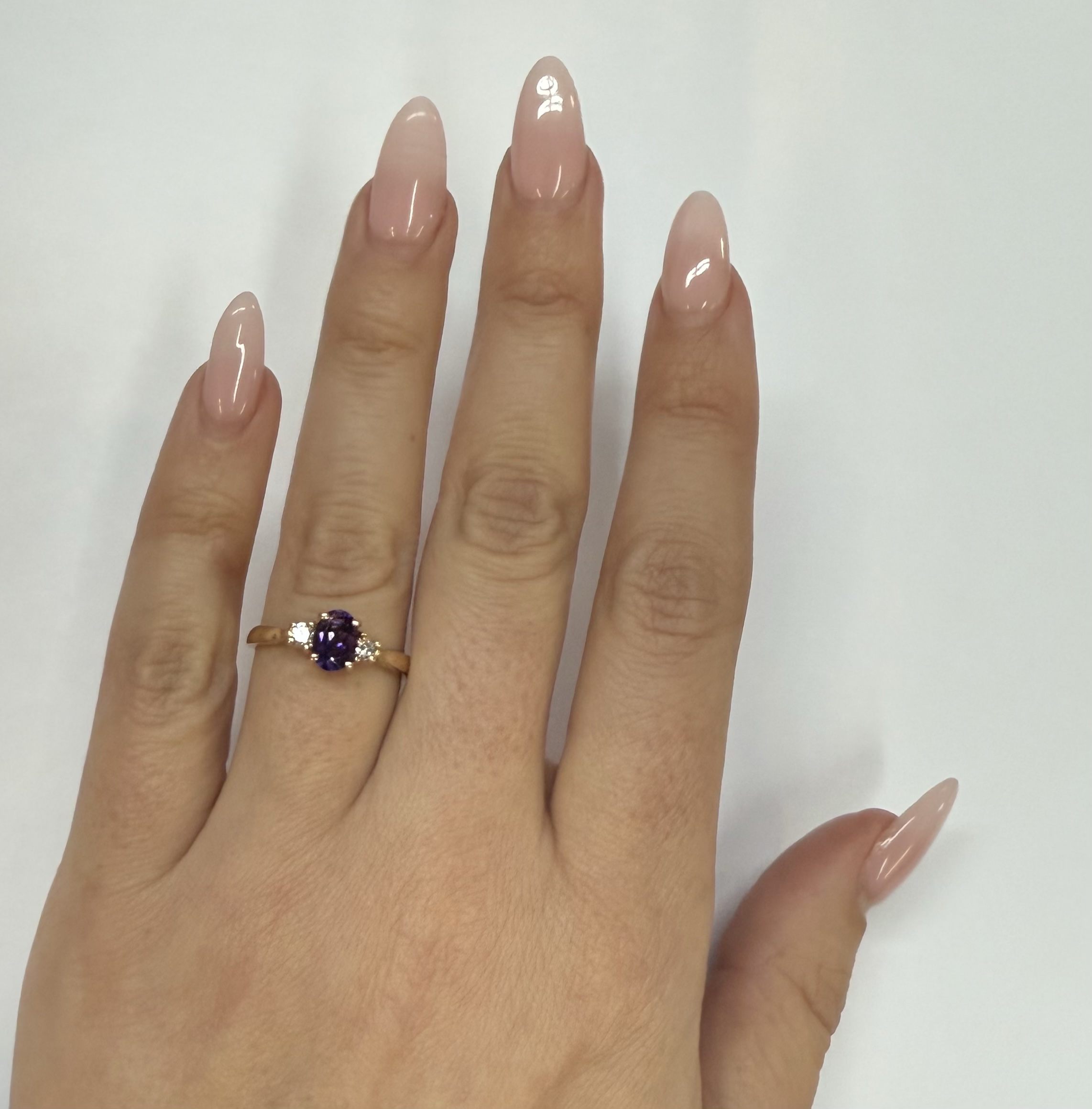 14k Yellow Gold Genuine .70 Cttw Amethyst & Diamond Ring - Image 27