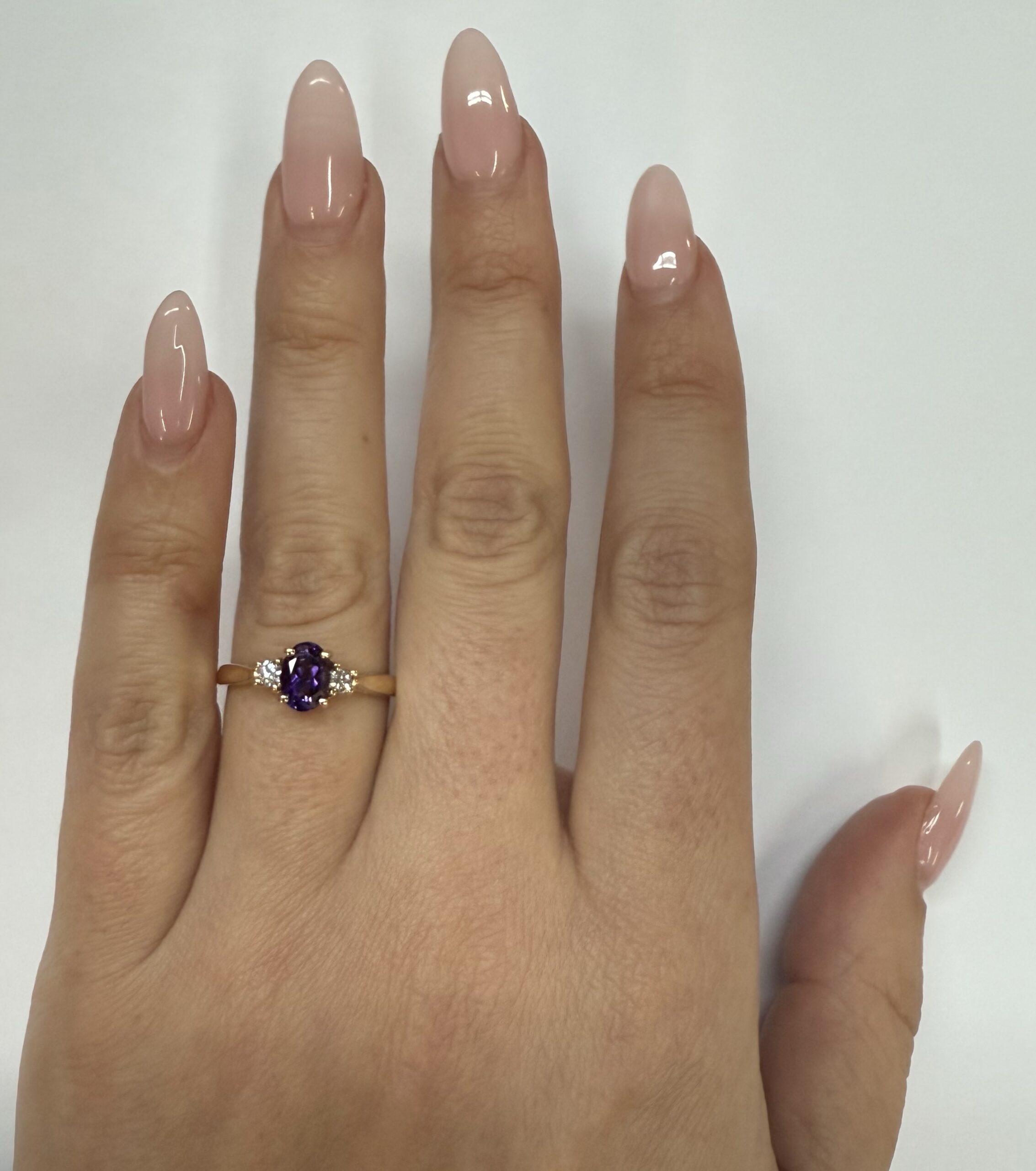 14k Yellow Gold Genuine .70 Cttw Amethyst & Diamond Ring - Image 28