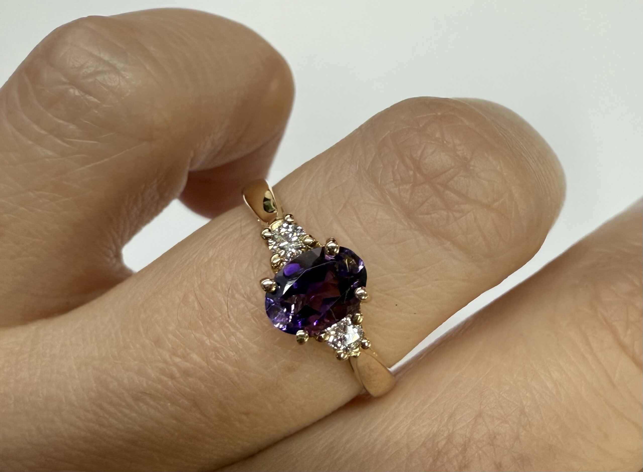 14k Yellow Gold Genuine .70 Cttw Amethyst & Diamond Ring - Image 32