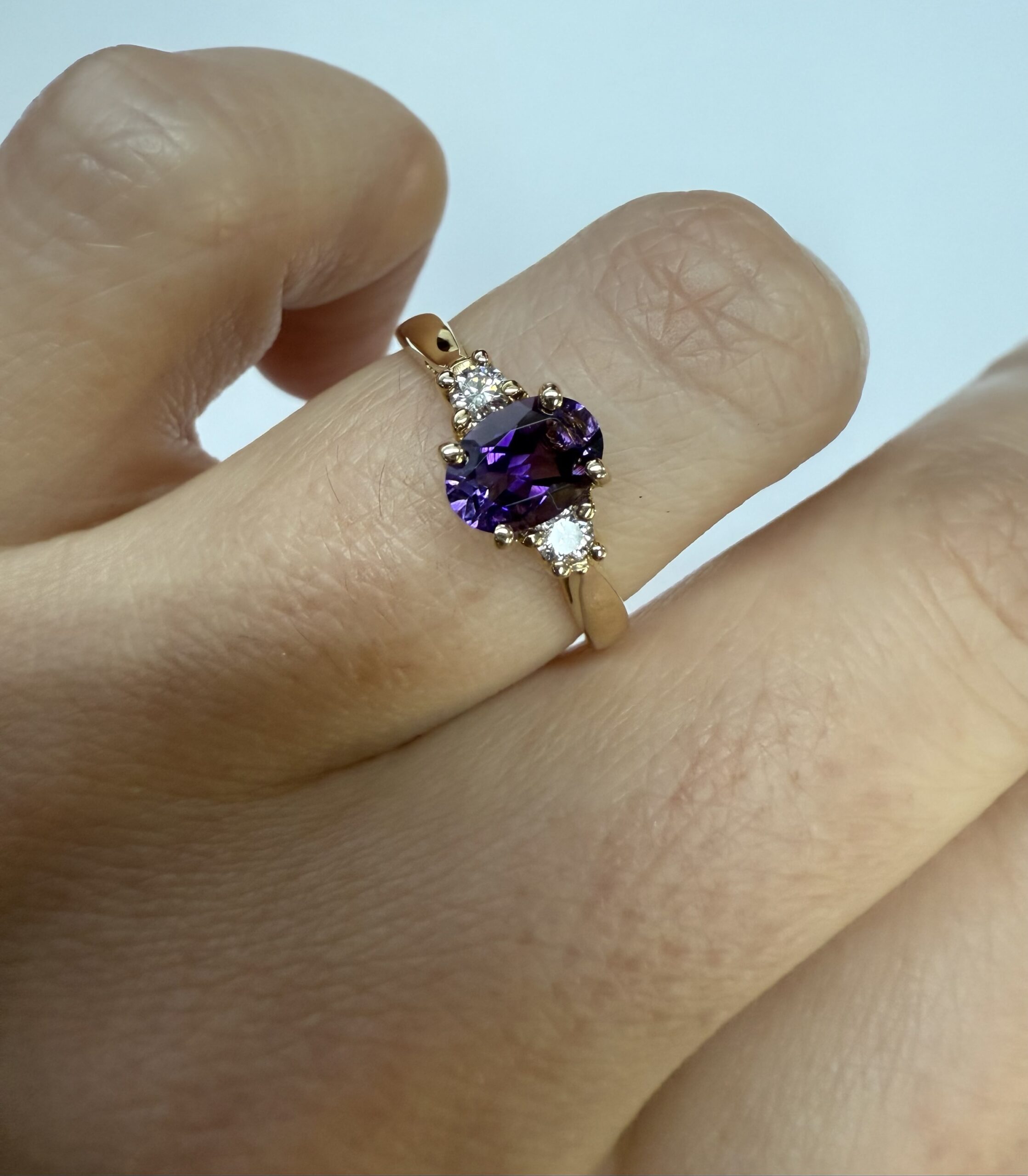 14k Yellow Gold Genuine .70 Cttw Amethyst & Diamond Ring - Image 34
