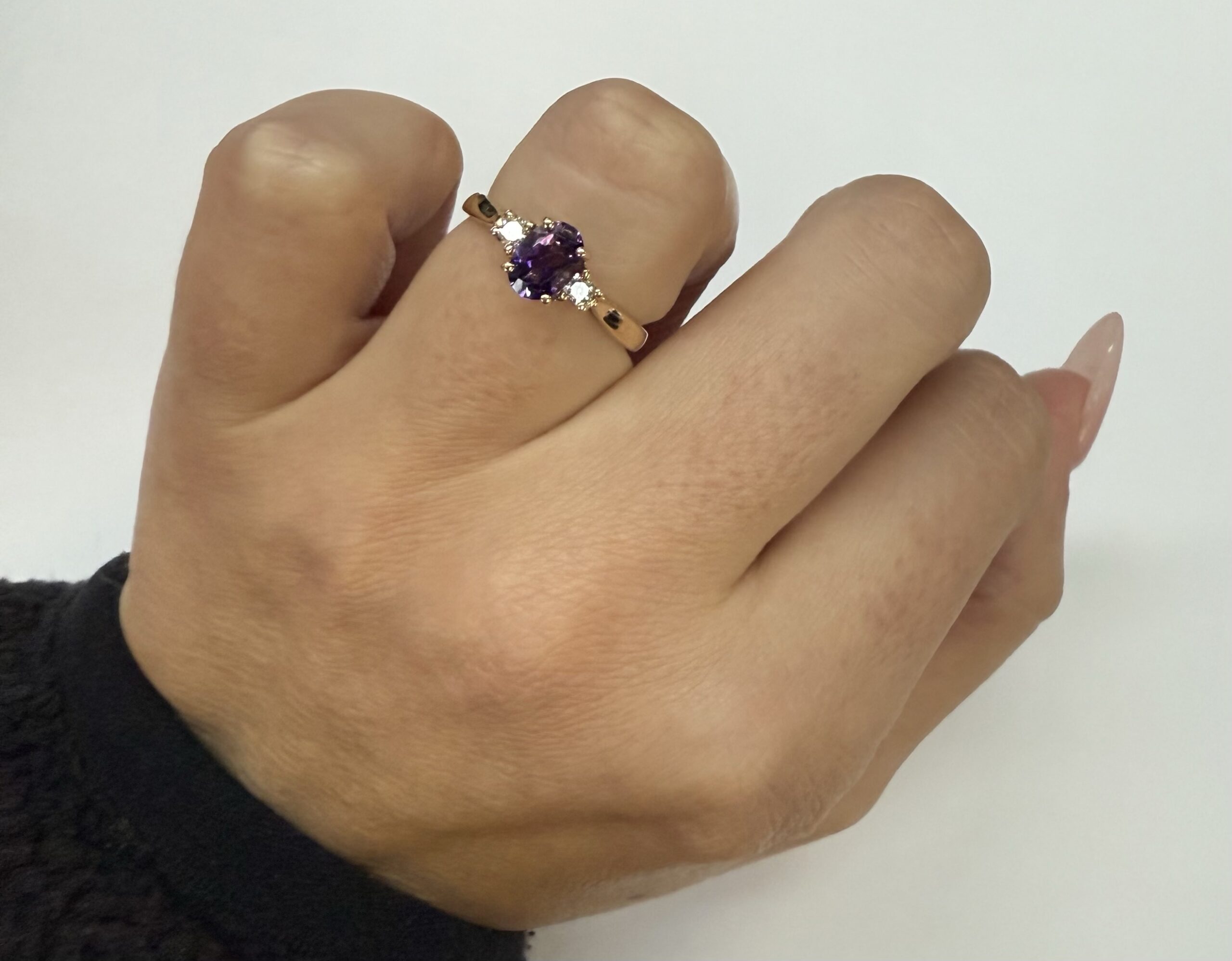 14k Yellow Gold Genuine .70 Cttw Amethyst & Diamond Ring - Image 35