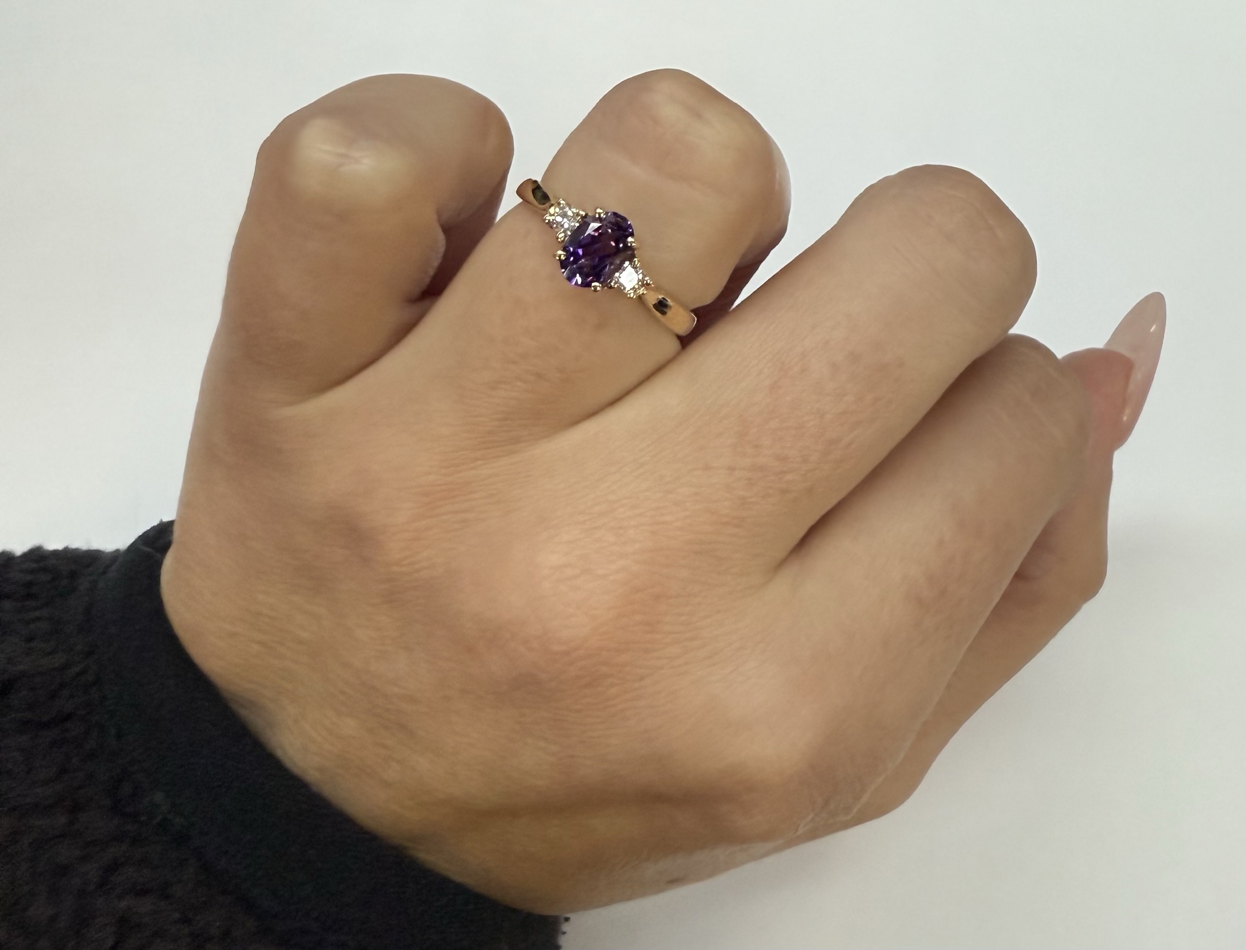 14k Yellow Gold Genuine .70 Cttw Amethyst & Diamond Ring - Image 36