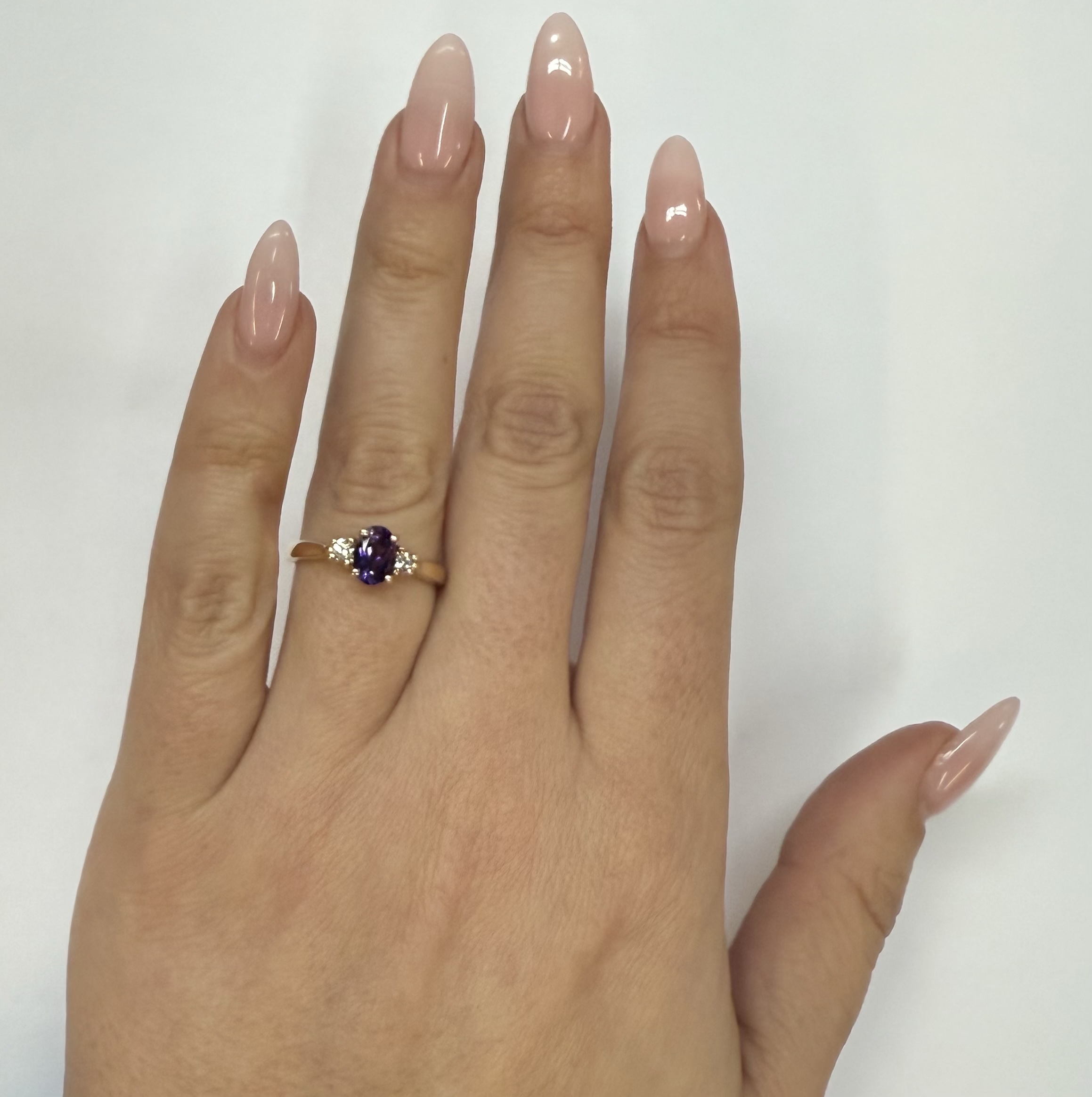 14k Yellow Gold Genuine .70 Cttw Amethyst & Diamond Ring - Image 37