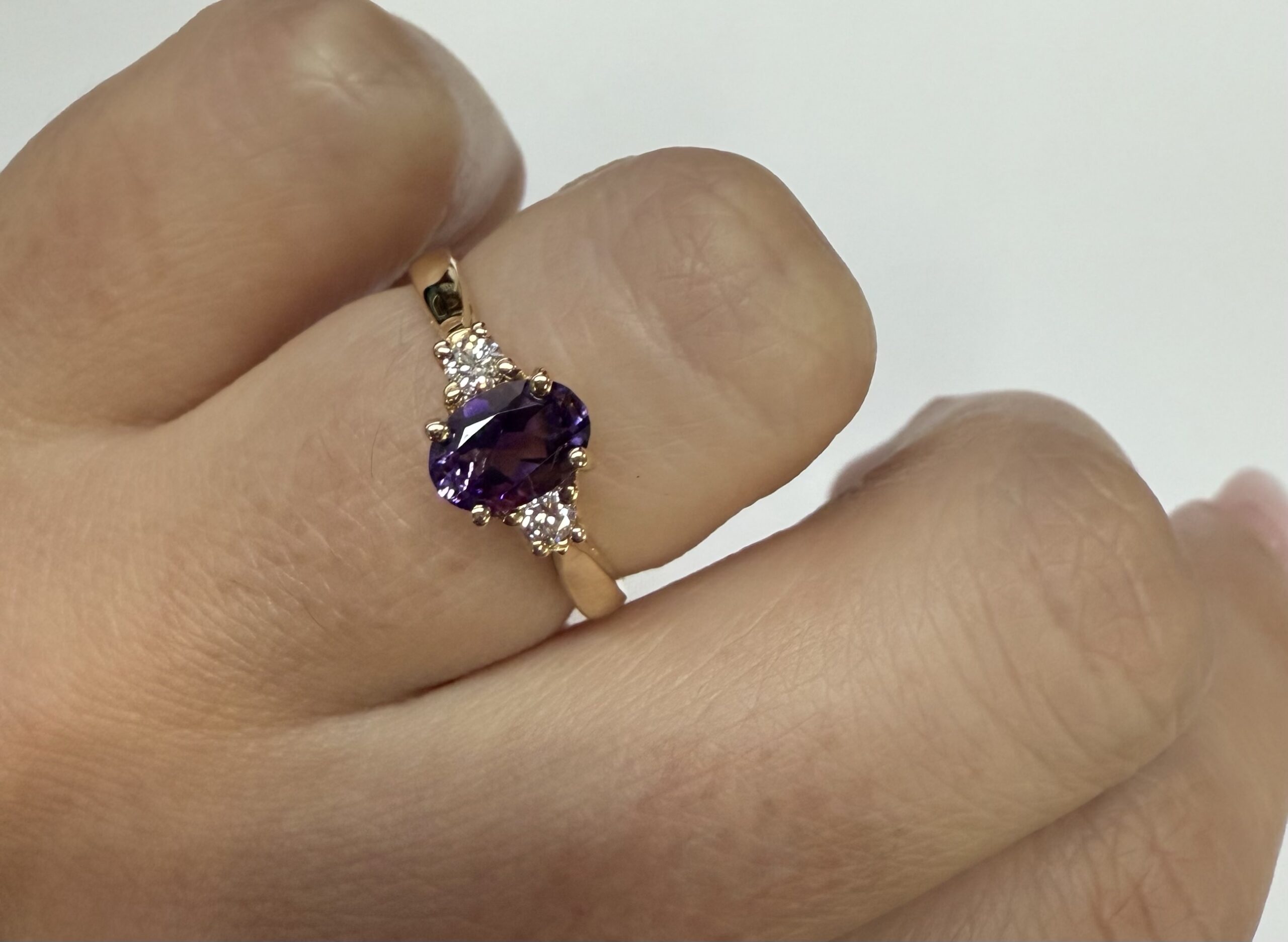 14k Yellow Gold Genuine .70 Cttw Amethyst & Diamond Ring - Image 40