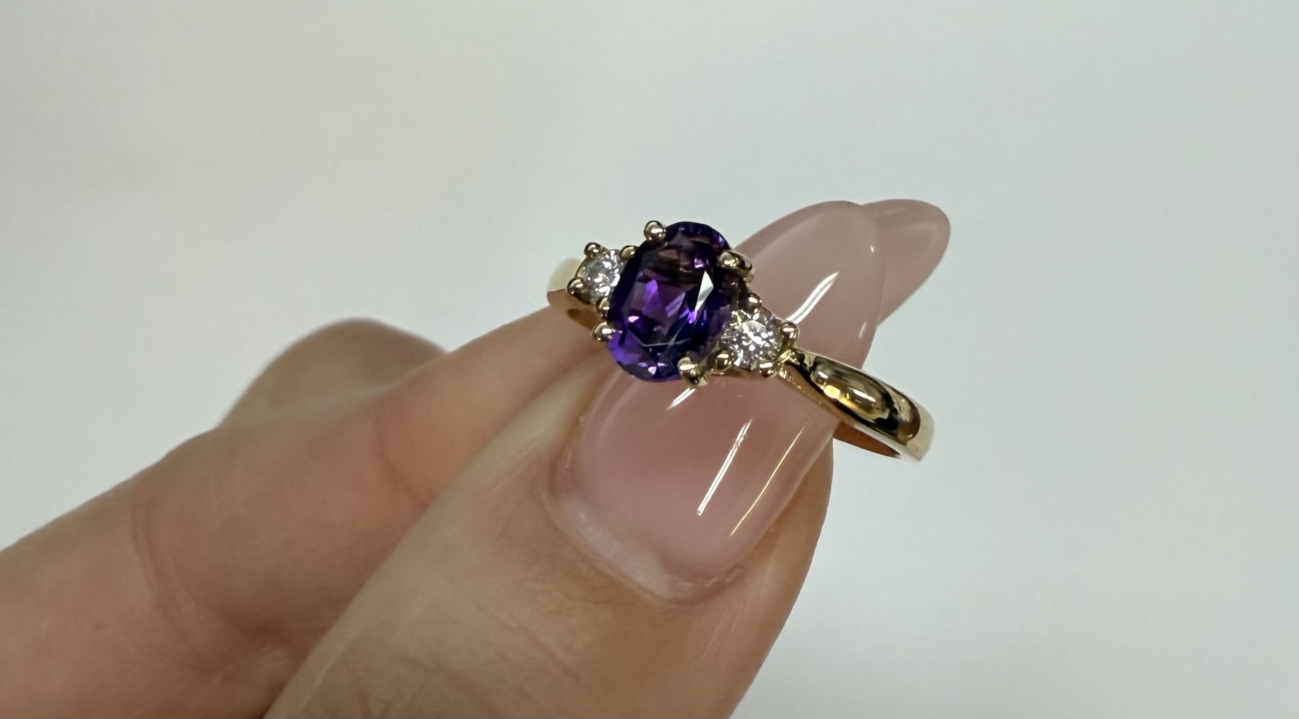 14k Yellow Gold Genuine .70 Cttw Amethyst & Diamond Ring - Image 43