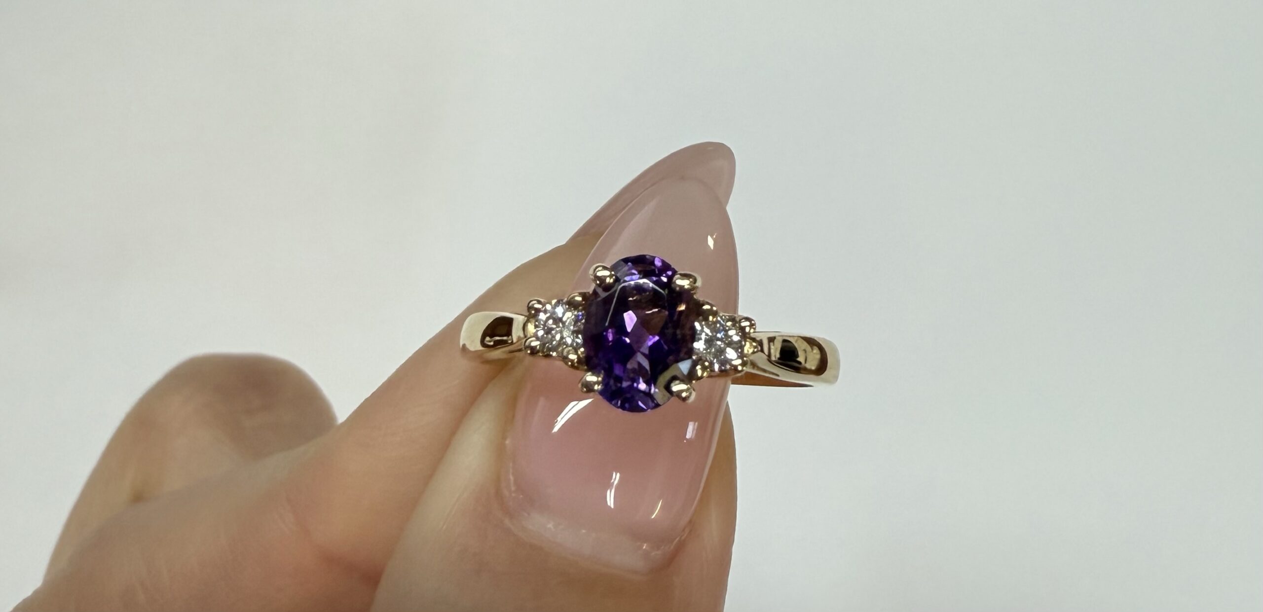 14k Yellow Gold Genuine .70 Cttw Amethyst & Diamond Ring - Image 45