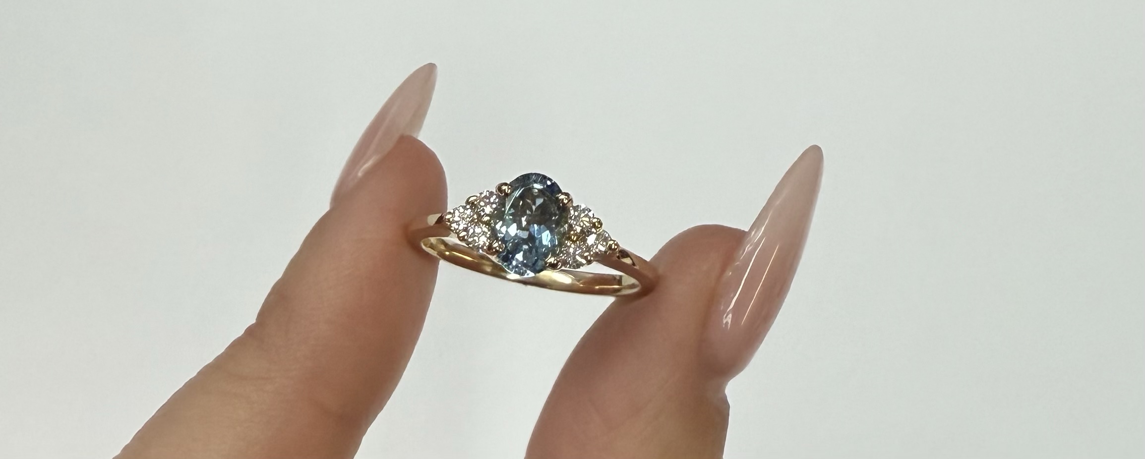 14k Yellow Gold Genuine .79 Cttw Aquamarine & Diamond Ring - Image 8