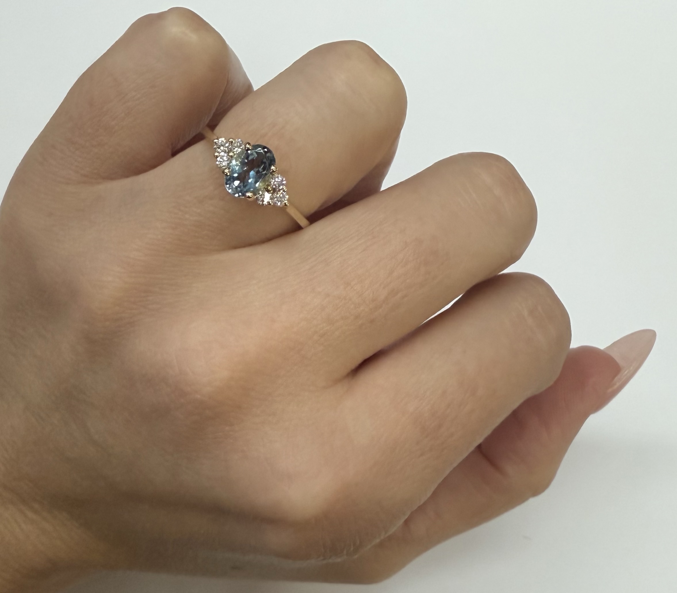 14k Yellow Gold Genuine .79 Cttw Aquamarine & Diamond Ring - Image 20