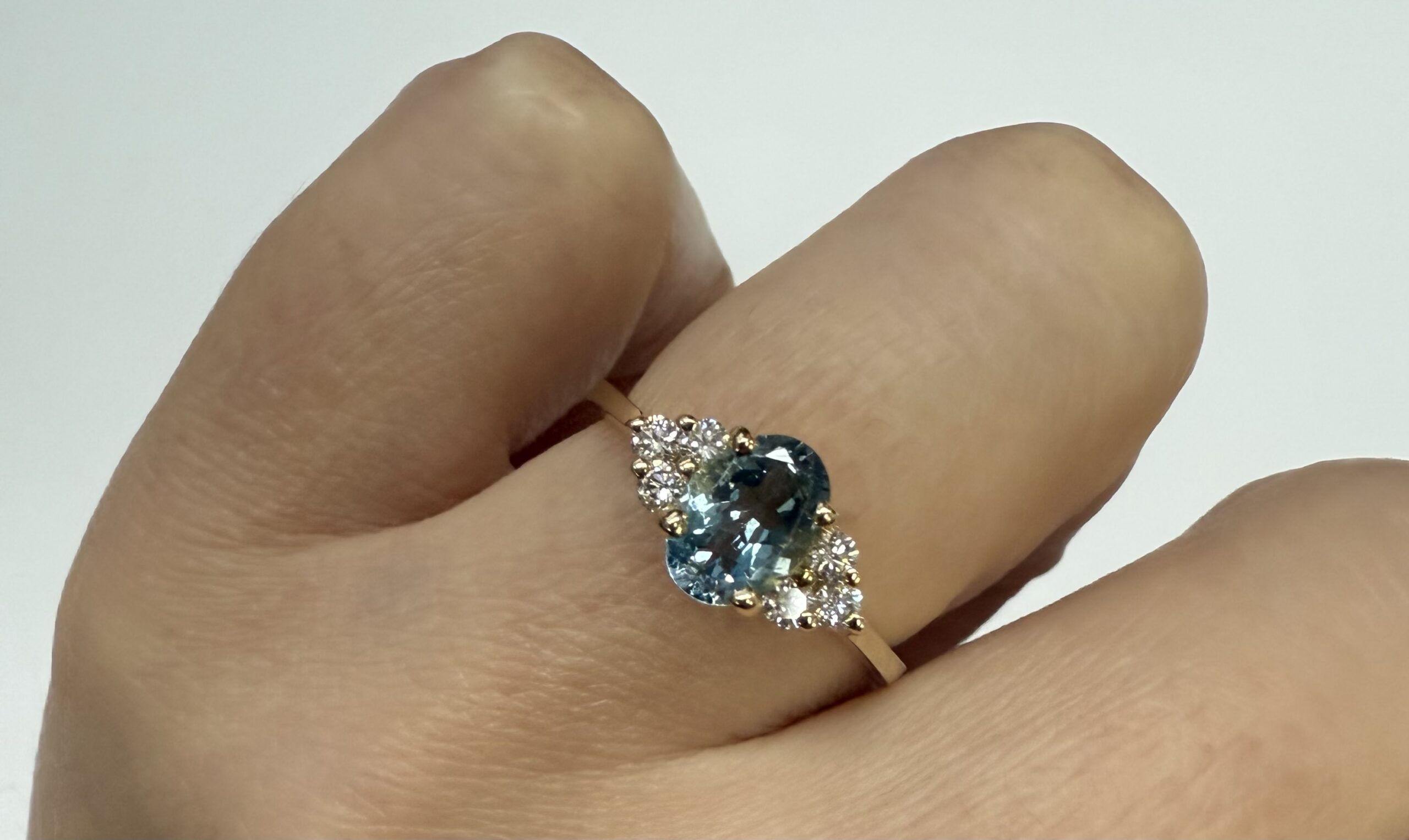 14k Yellow Gold Genuine .79 Cttw Aquamarine & Diamond Ring - Image 21