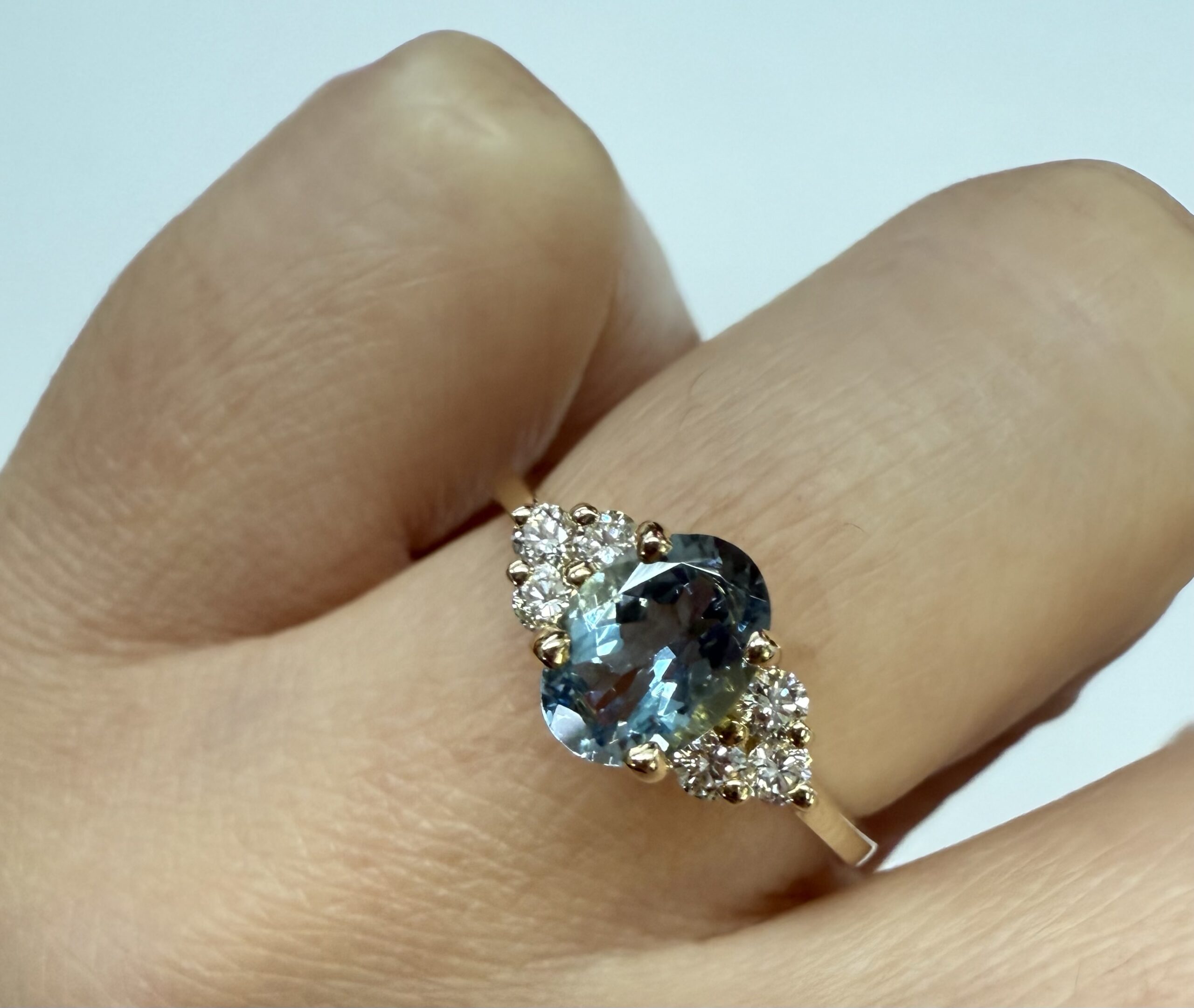 14k Yellow Gold Genuine .79 Cttw Aquamarine & Diamond Ring - Image 23