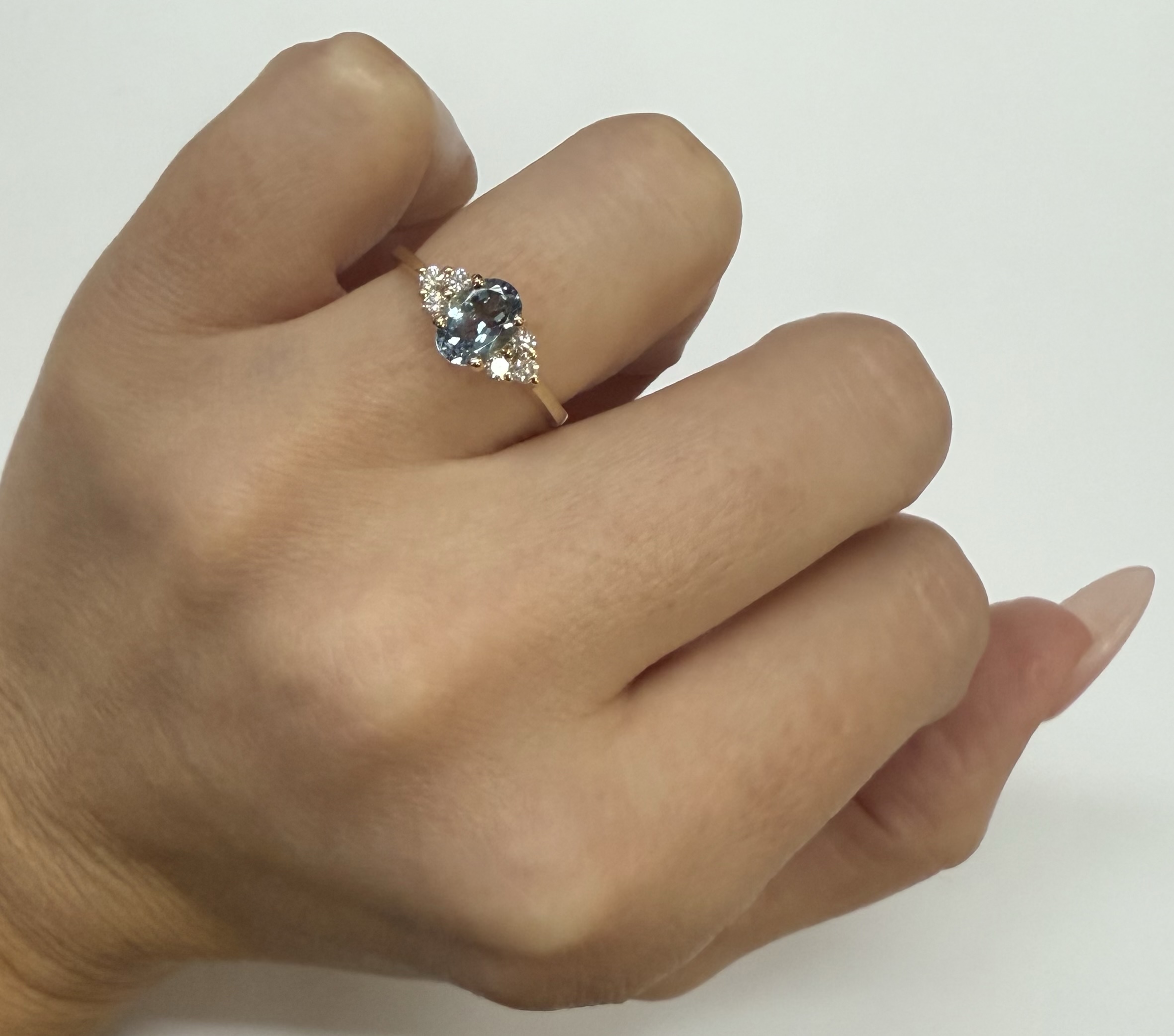 14k Yellow Gold Genuine .79 Cttw Aquamarine & Diamond Ring - Image 26