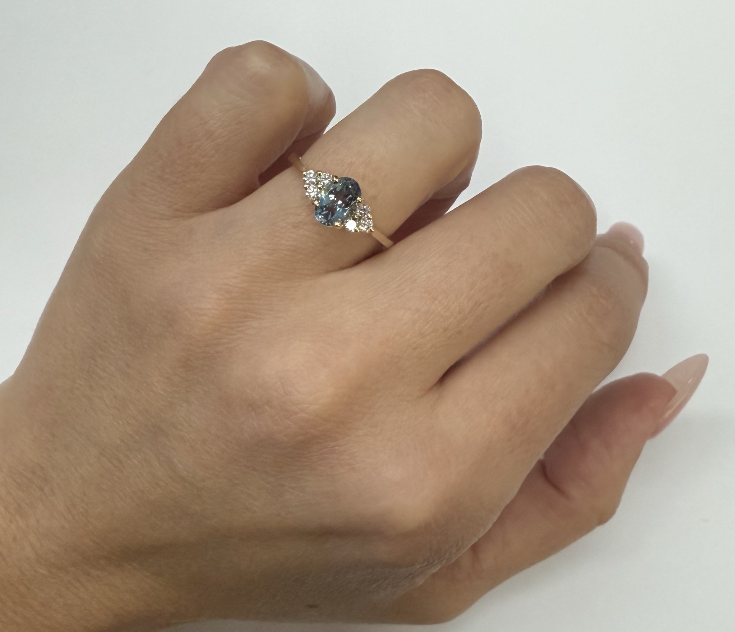 14k Yellow Gold Genuine .79 Cttw Aquamarine & Diamond Ring - Image 29