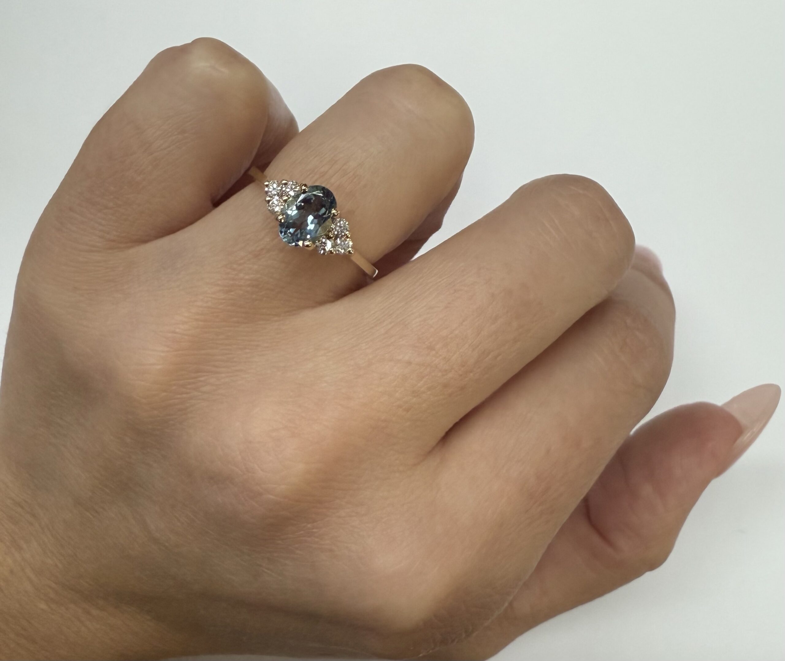 14k Yellow Gold Genuine .79 Cttw Aquamarine & Diamond Ring - Image 30