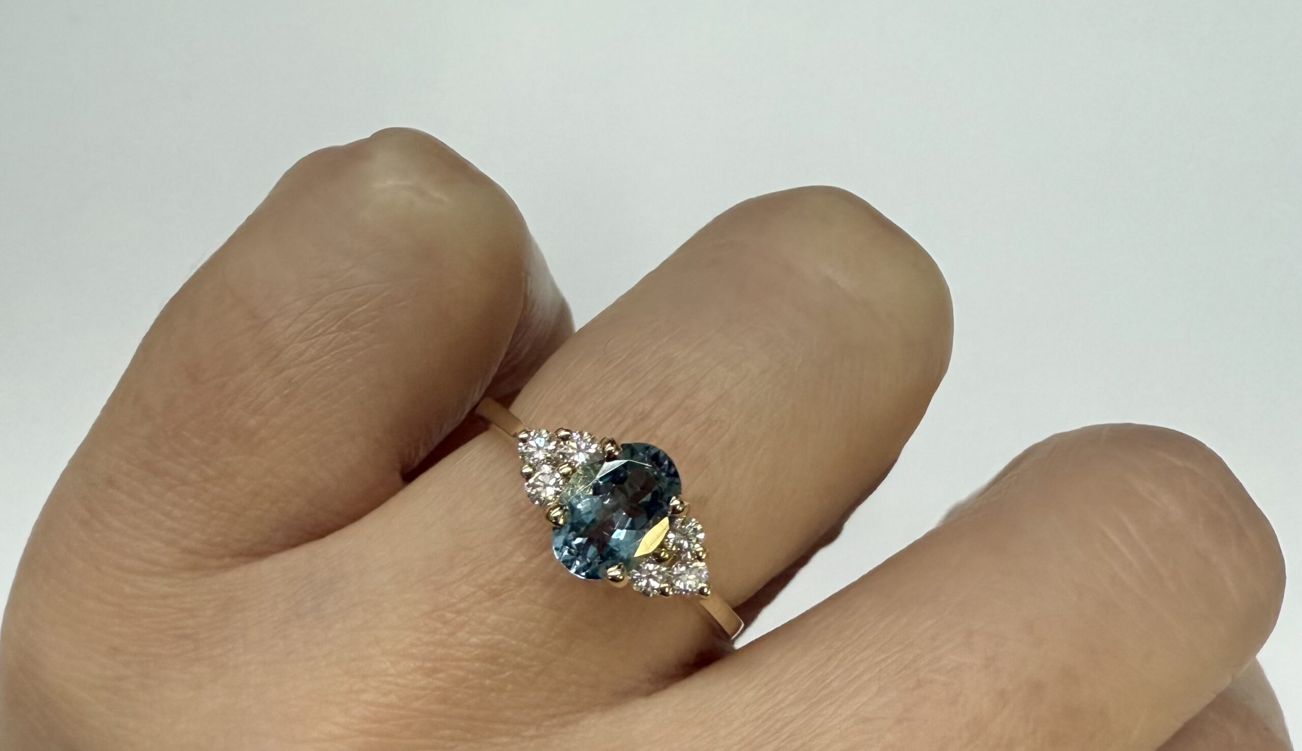 14k Yellow Gold Genuine .79 Cttw Aquamarine & Diamond Ring - Image 31