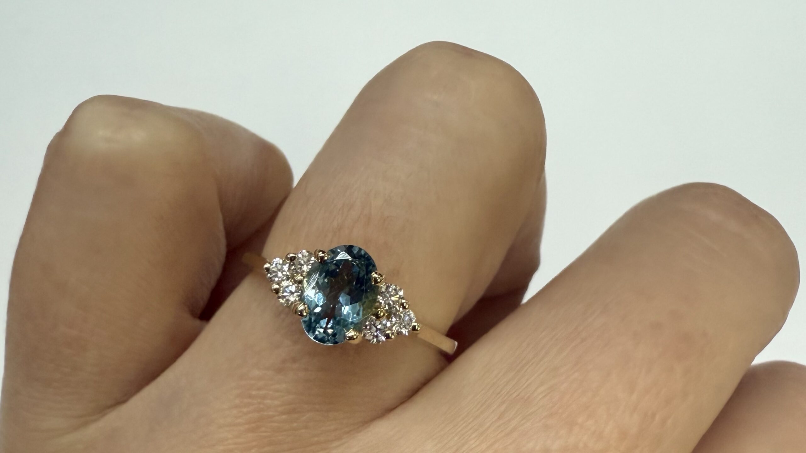 14k Yellow Gold Genuine .79 Cttw Aquamarine & Diamond Ring - Image 34