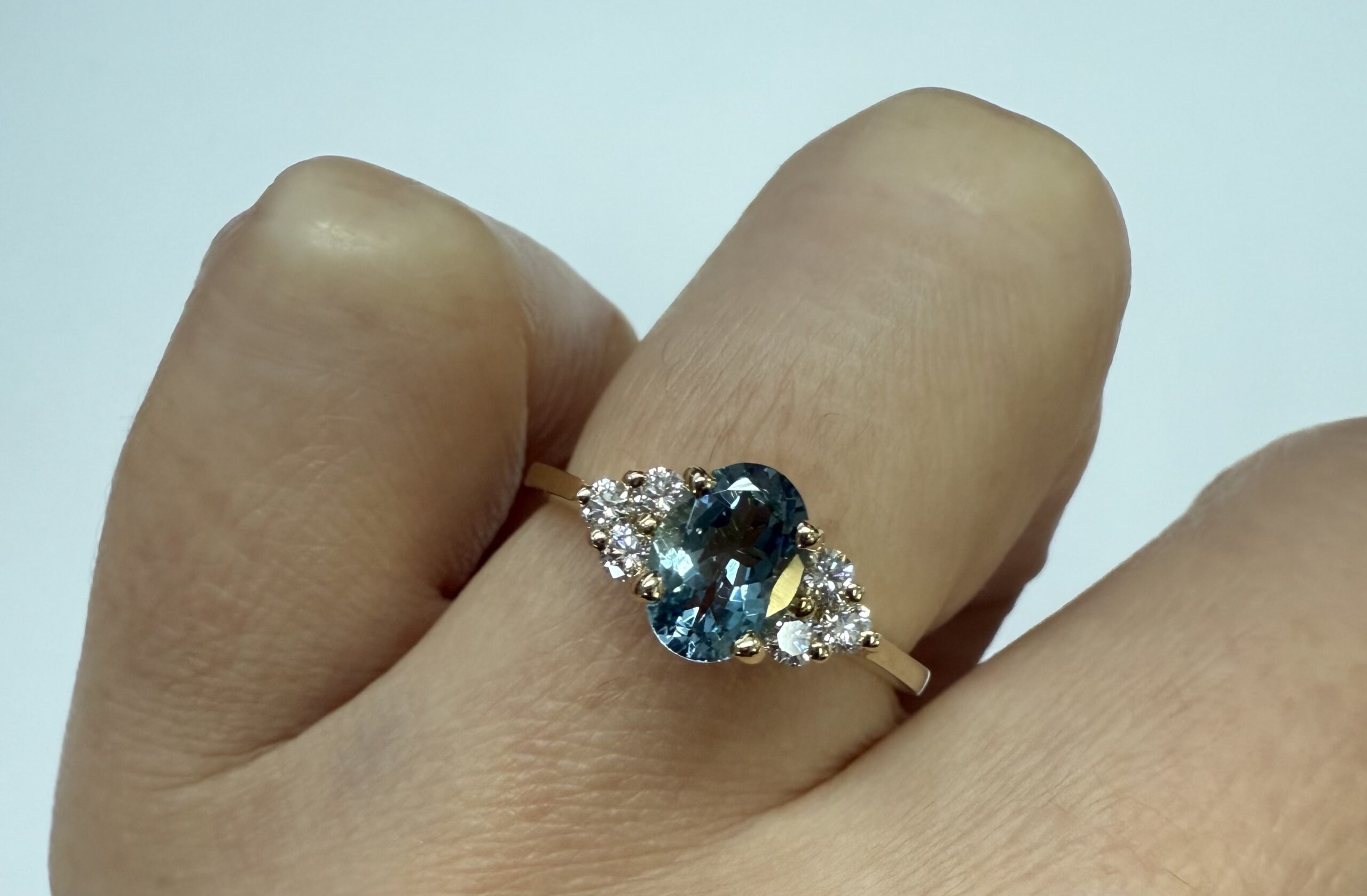 14k Yellow Gold Genuine .79 Cttw Aquamarine & Diamond Ring - Image 35