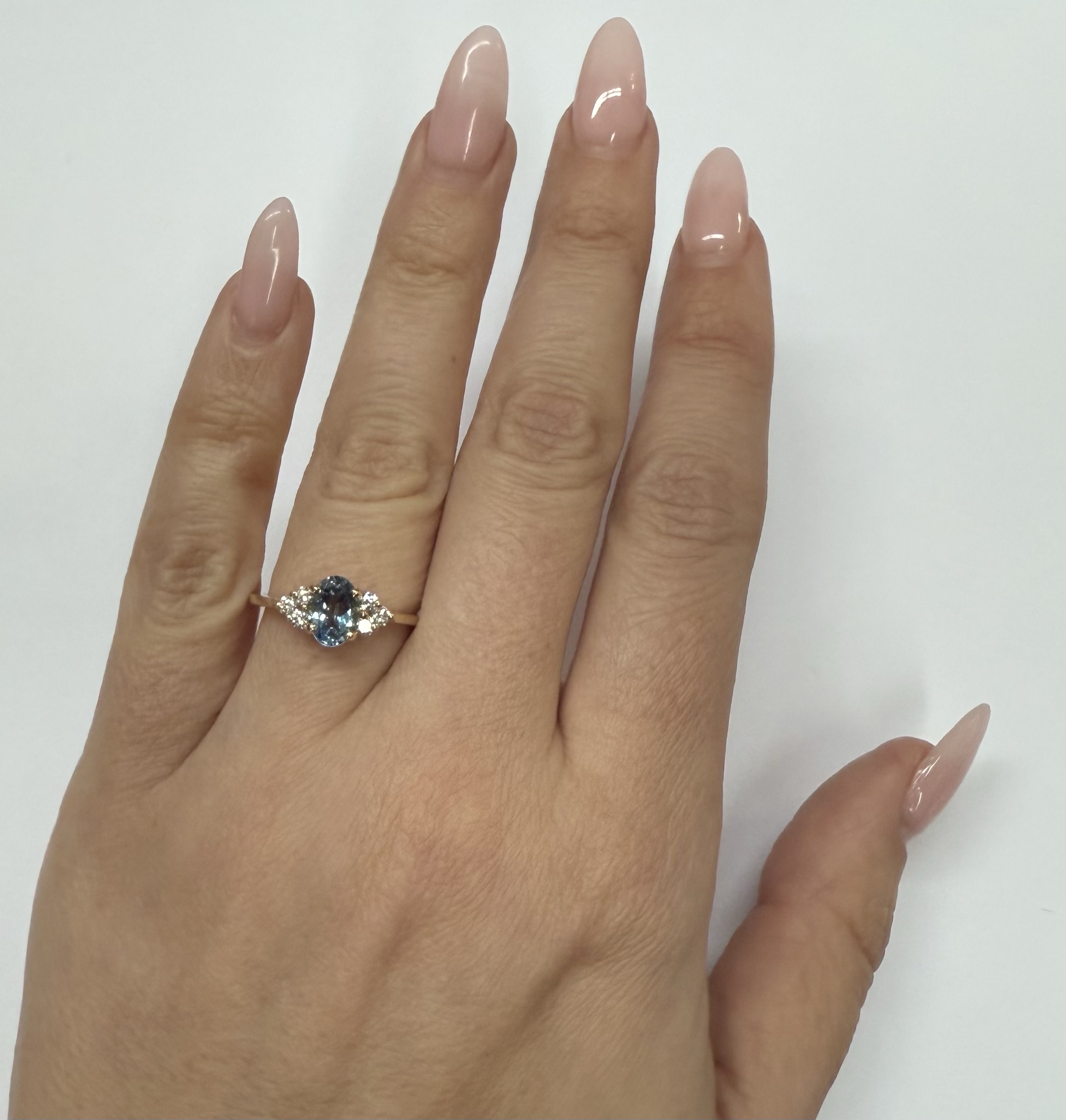 14k Yellow Gold Genuine .79 Cttw Aquamarine & Diamond Ring - Image 37