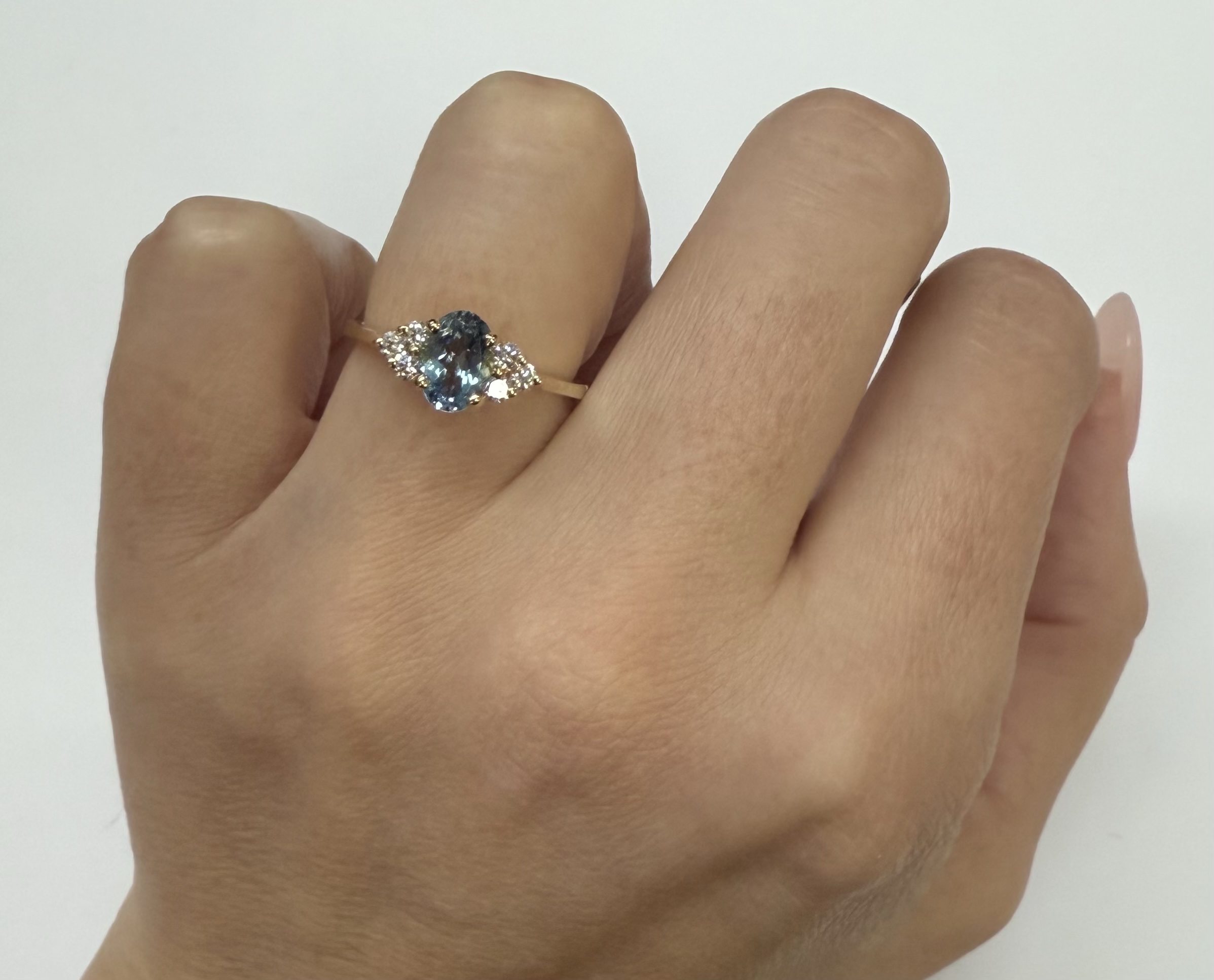 14k Yellow Gold Genuine .79 Cttw Aquamarine & Diamond Ring - Image 40