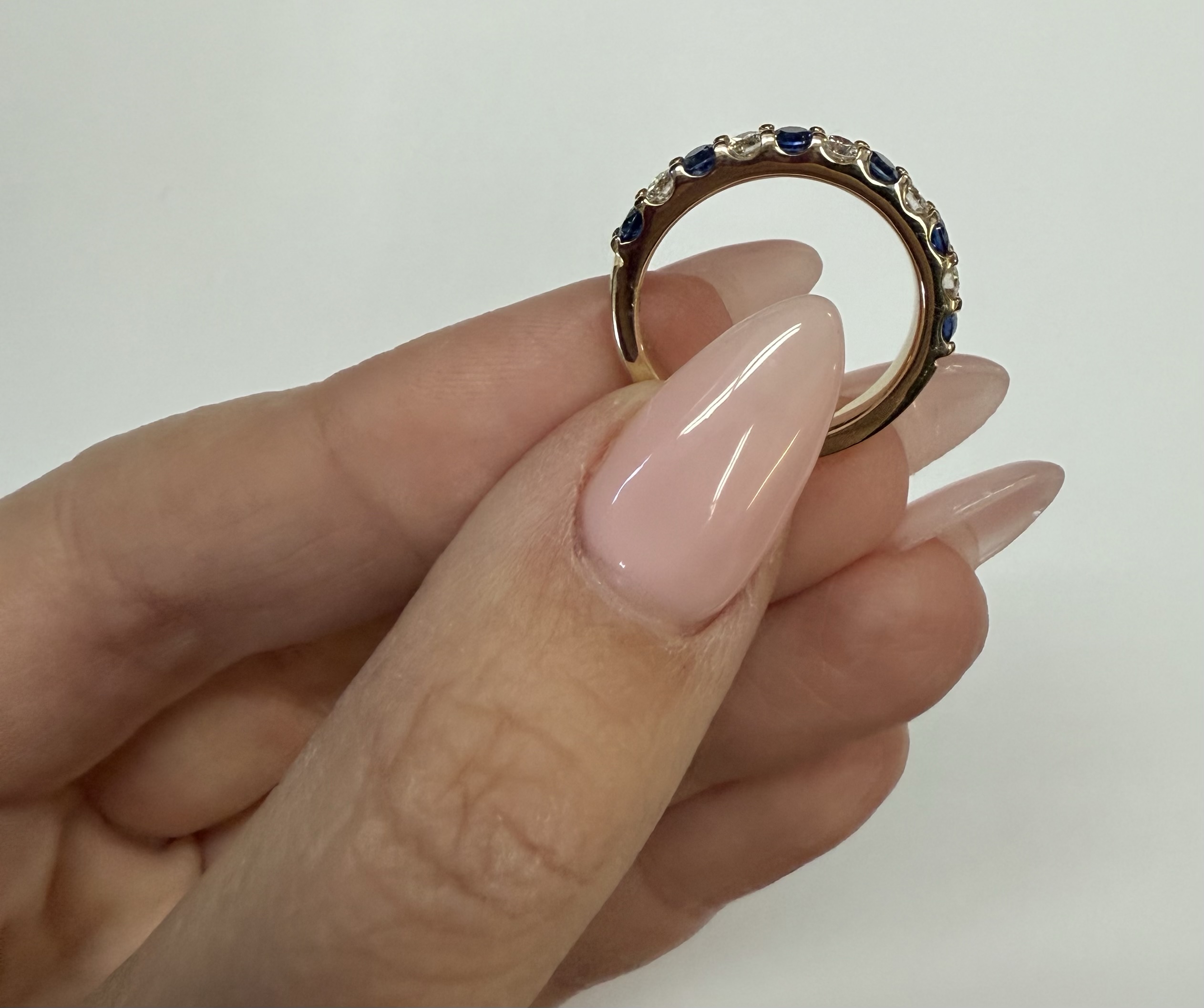 14k Yellow Gold Genuine .57 Cttw Sapphire & .38 Cttw Ring - Image 7