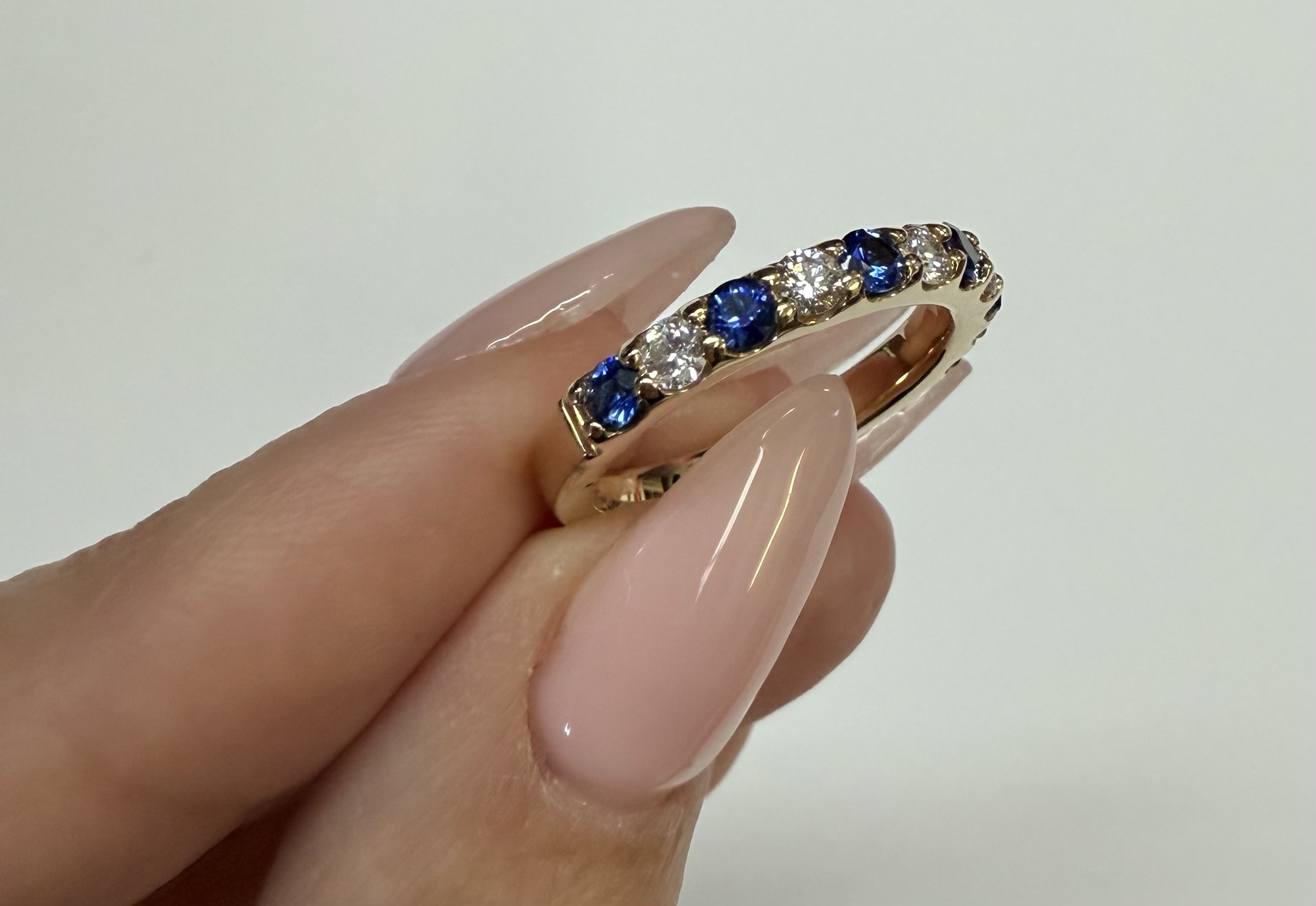 14k Yellow Gold Genuine .57 Cttw Sapphire & .38 Cttw Ring - Image 3