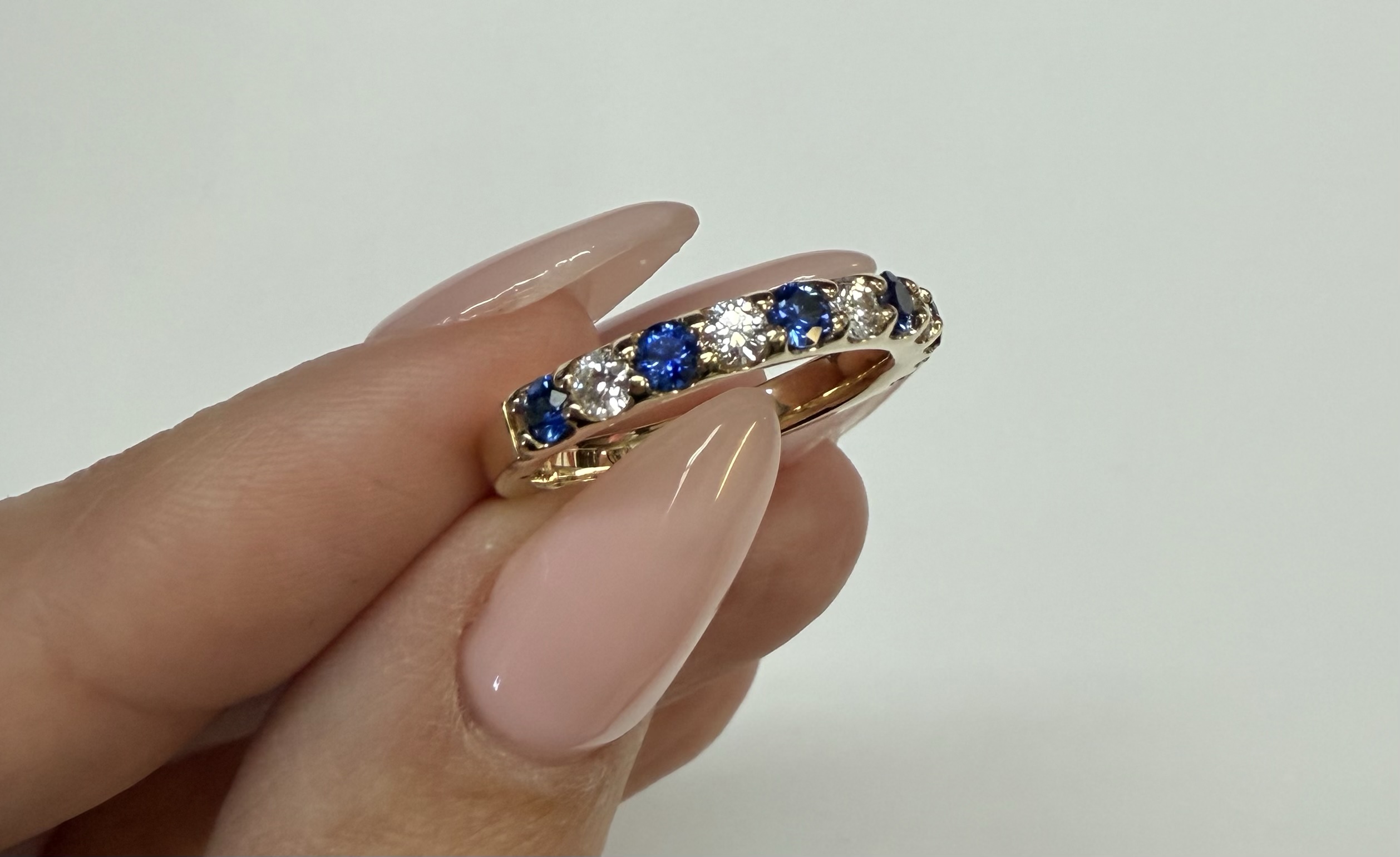 14k Yellow Gold Genuine .57 Cttw Sapphire & .38 Cttw Ring - Image 5
