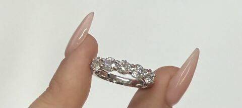 Platinum 1.57 Cttw Genuine Round Brilliant Cut Diamond Scalloped Band