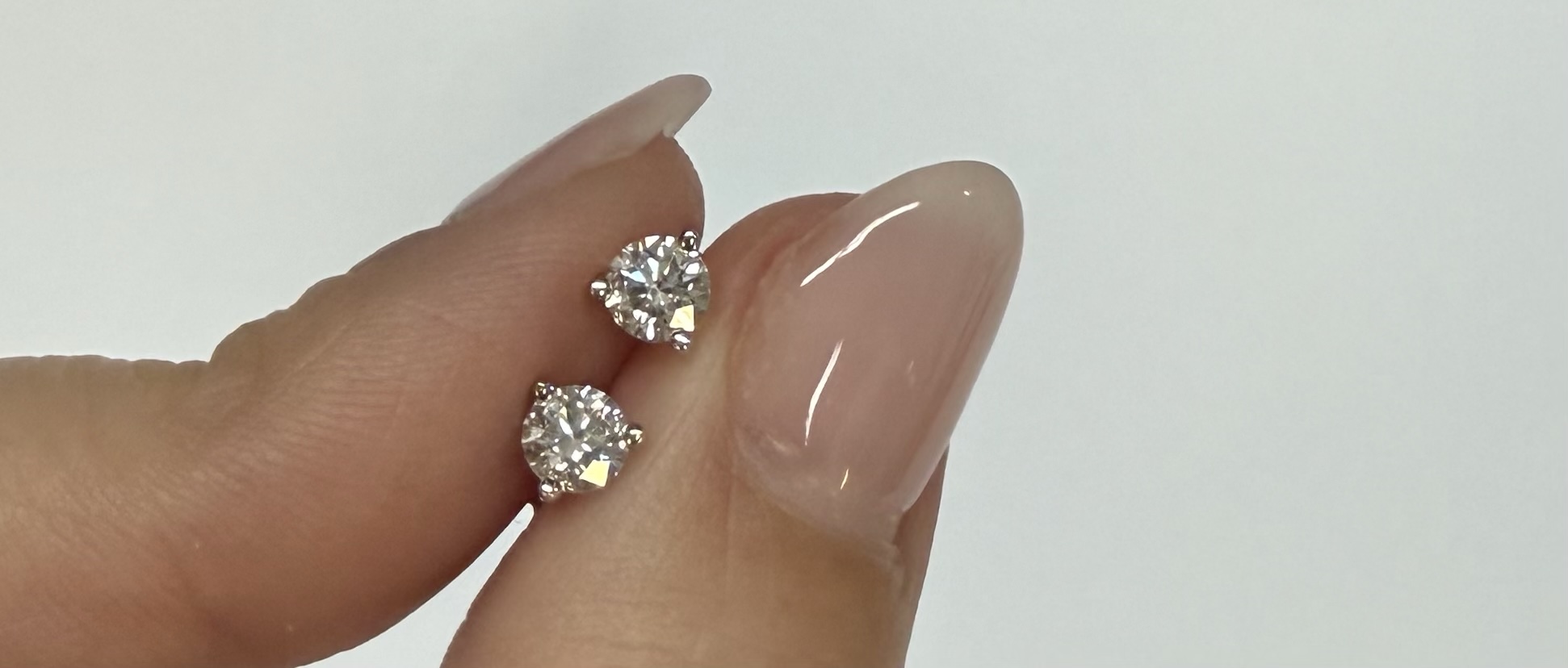 14k White Gold 1/2 Cttw Genuine Round Brilliant Cut Diamond 3 Prong Stud Earrings - Image 7