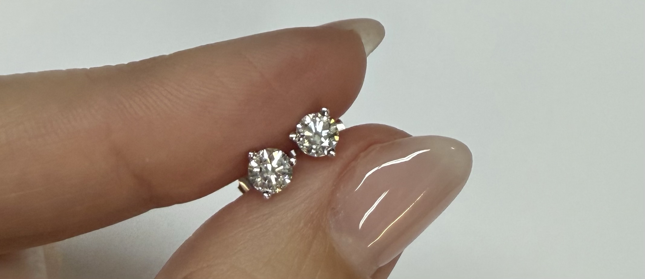 14k White Gold 1/2 Cttw Genuine Round Brilliant Cut Diamond 3 Prong Stud Earrings - Image 11