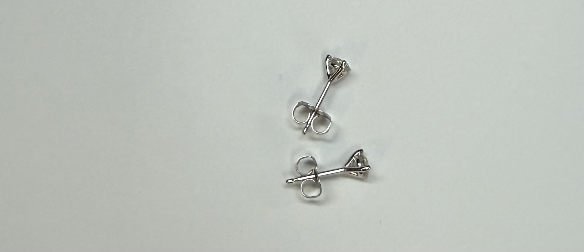 14k White Gold 1/2 Cttw Genuine Round Brilliant Cut Diamond 3 Prong Stud Earrings - Image 15