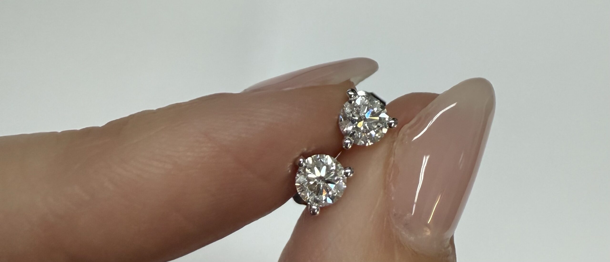 14k White Gold 3 Prong Genuine .60 Cttw Round Brilliant Cut Diamond Stud Earrings - Image 13