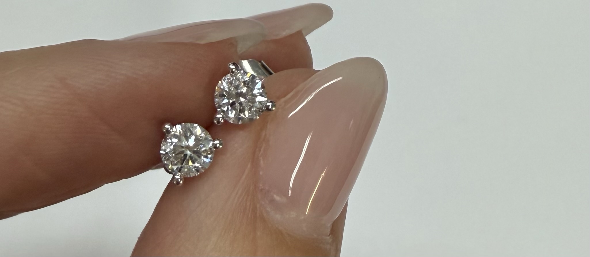 14k White Gold 3 Prong Genuine .60 Cttw Round Brilliant Cut Diamond Stud Earrings - Image 19