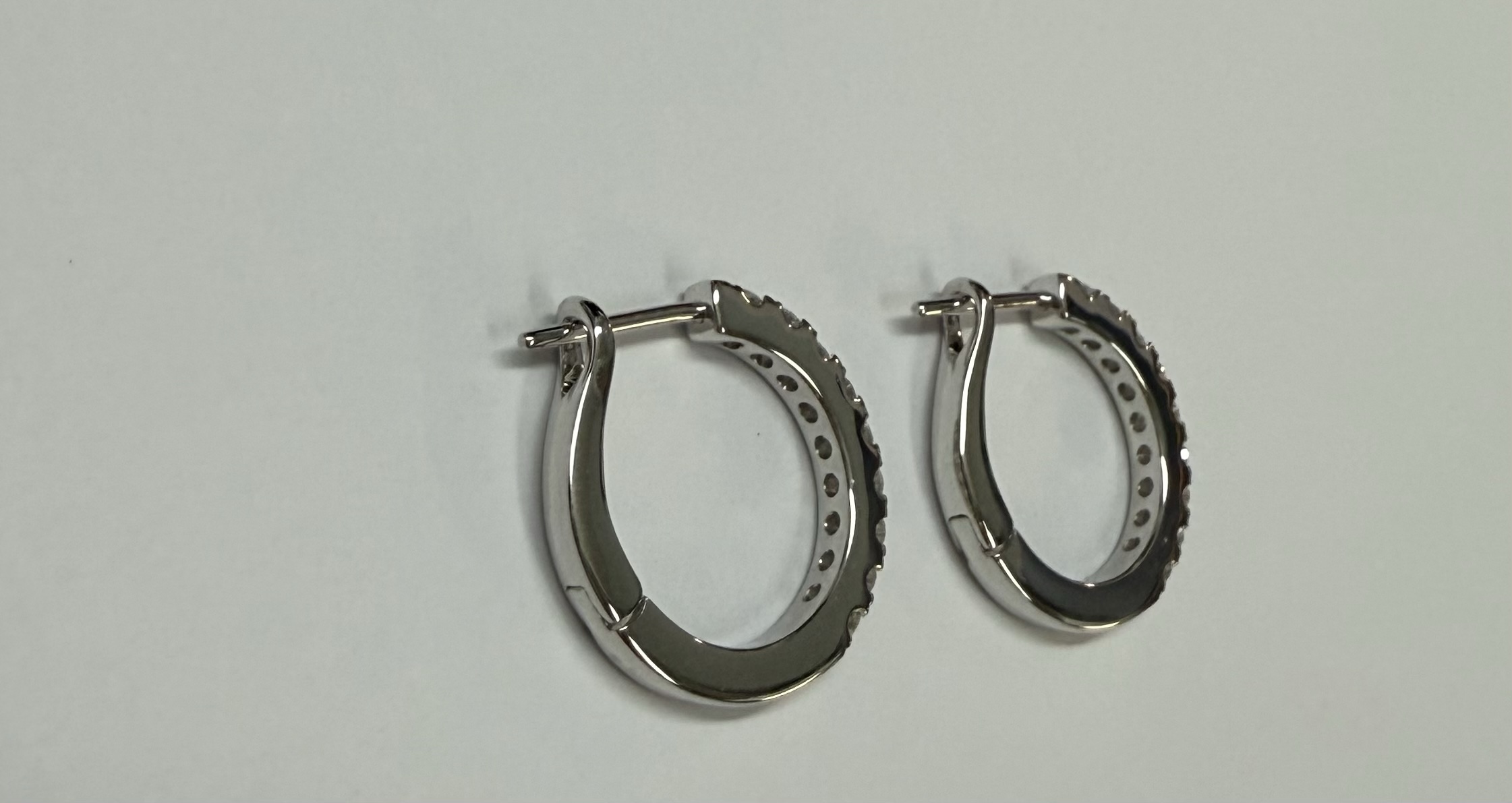 14k White Gold Genuine .70 Cttw Round Brilliant Cut Diamond Hoop Earrings - Image 17