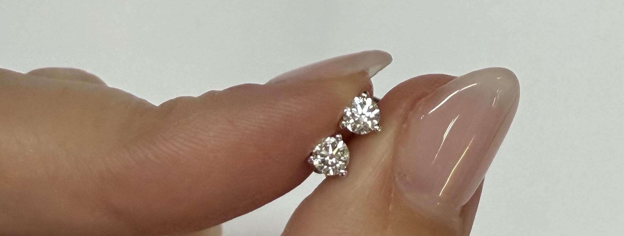 14k White Gold 3 Prong Genuine .36 Cttw Round Brilliant Cut Diamond Stud Earrings - Image 6