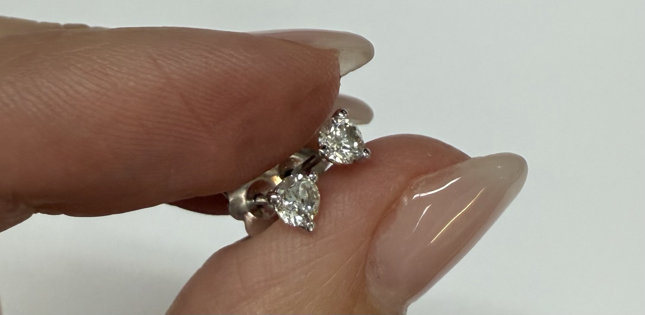 14k White Gold 3 Prong Genuine .36 Cttw Round Brilliant Cut Diamond Stud Earrings - Image 7