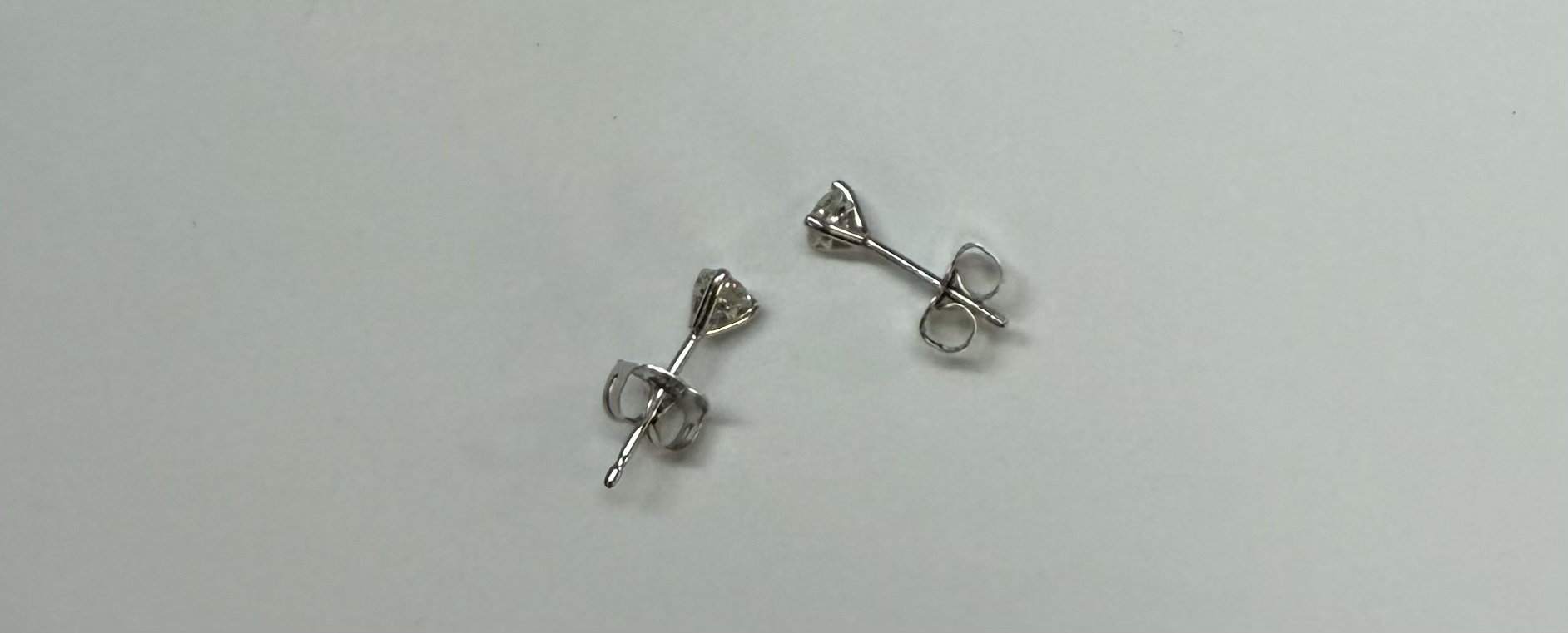 14k White Gold 3 Prong Genuine .36 Cttw Round Brilliant Cut Diamond Stud Earrings - Image 23