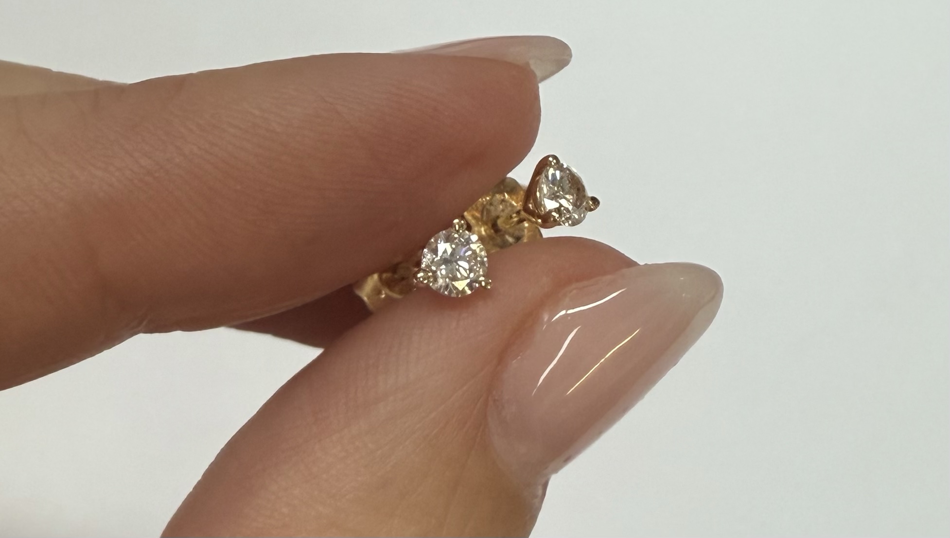 14k Yellow Gold 3 Prong Genuine .34 Cttw Round Brilliant Cut Diamond Stud Earrings - Image 9