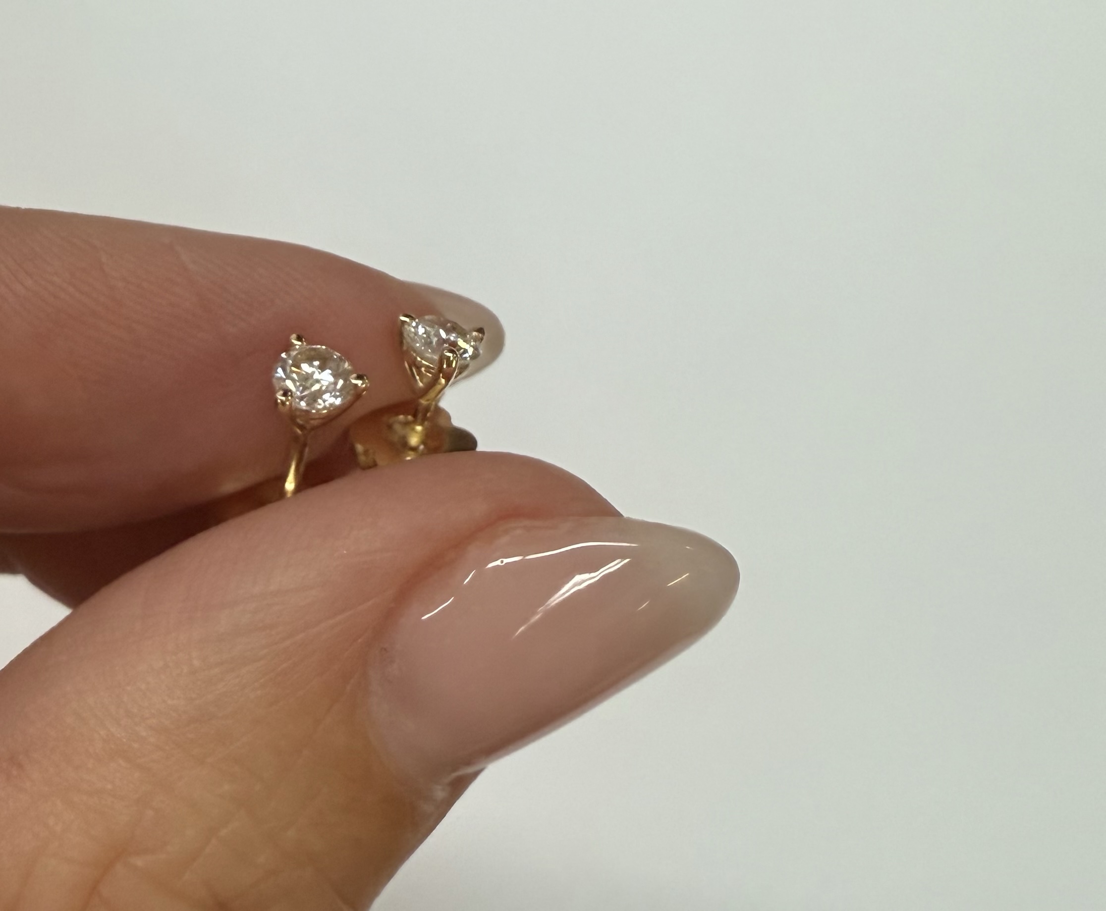 14k Yellow Gold 3 Prong Genuine .34 Cttw Round Brilliant Cut Diamond Stud Earrings - Image 18