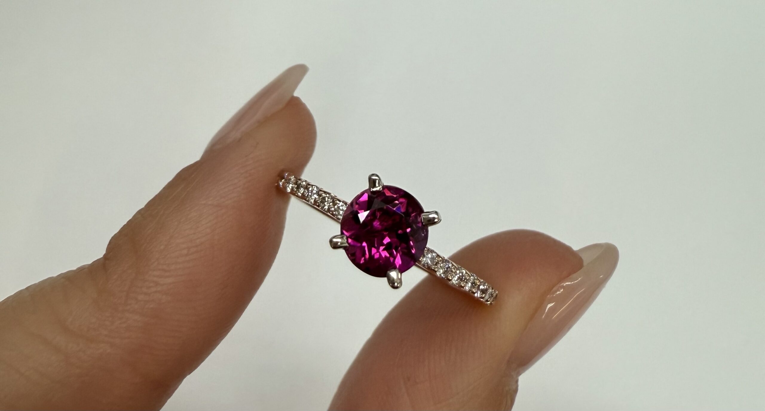 14k Rose & White Gold Genuine .76 Cttw Pink Tourmaline & .19 cttw Genuine Diamond Ring - Image 3