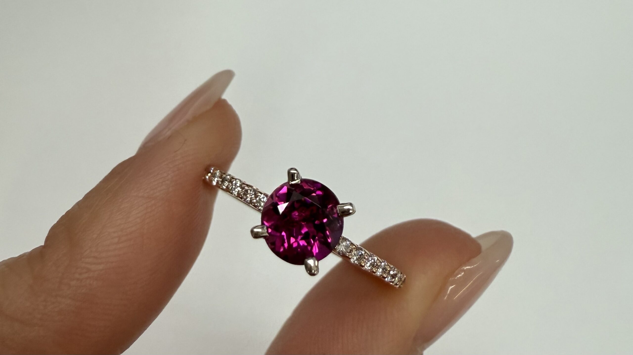 14k Rose & White Gold Genuine .76 Cttw Pink Tourmaline & .19 cttw Genuine Diamond Ring - Image 4
