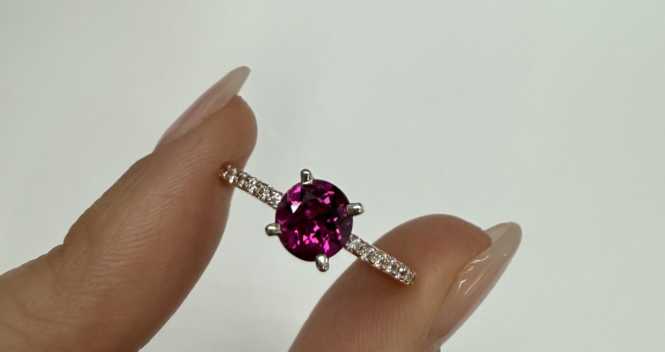 14k Rose & White Gold Genuine .76 Cttw Pink Tourmaline & .19 cttw Genuine Diamond Ring - Image 6