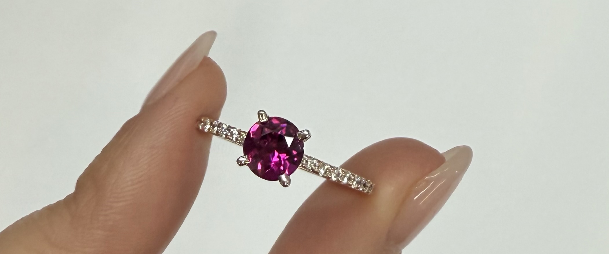 14k Rose & White Gold Genuine .76 Cttw Pink Tourmaline & .19 cttw Genuine Diamond Ring - Image 11