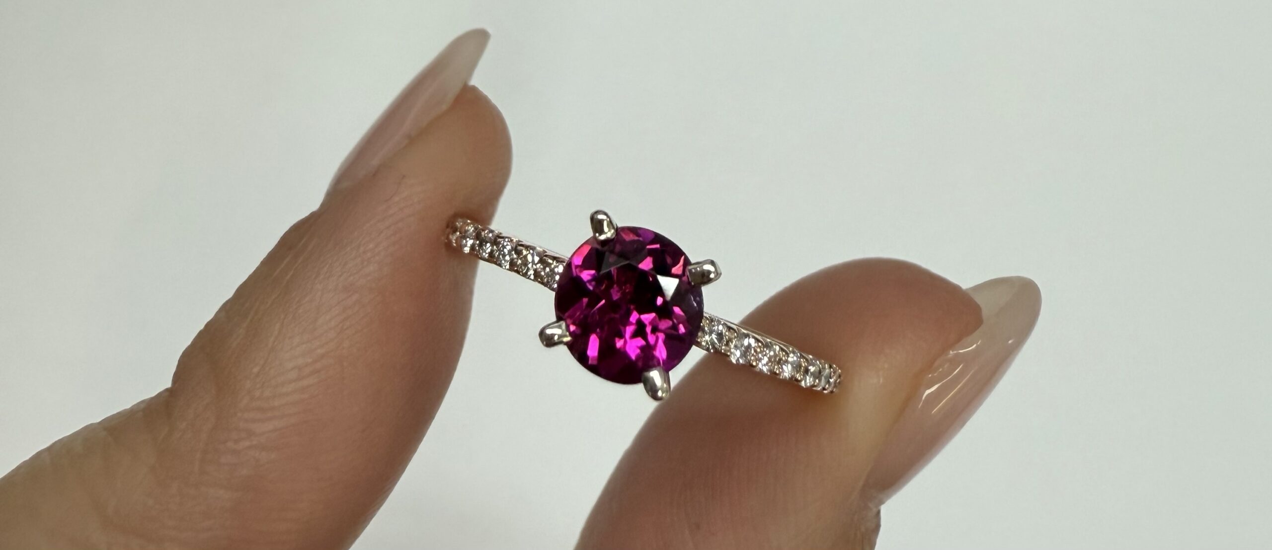 14k Rose & White Gold Genuine .76 Cttw Pink Tourmaline & .19 cttw Genuine Diamond Ring - Image 10