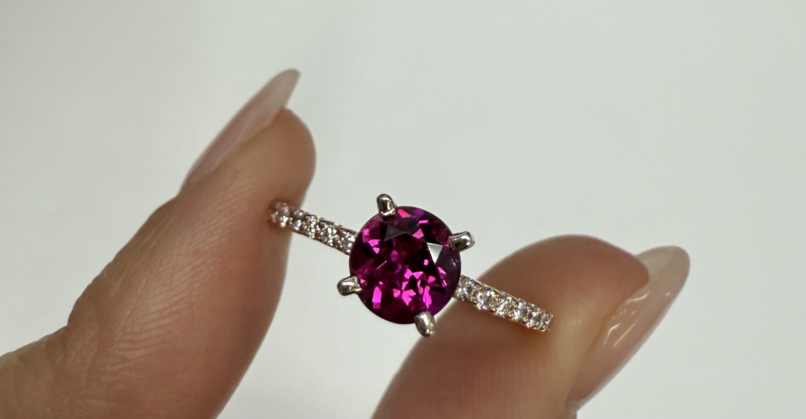 14k Rose & White Gold Genuine .76 Cttw Pink Tourmaline & .19 cttw Genuine Diamond Ring - Image 9
