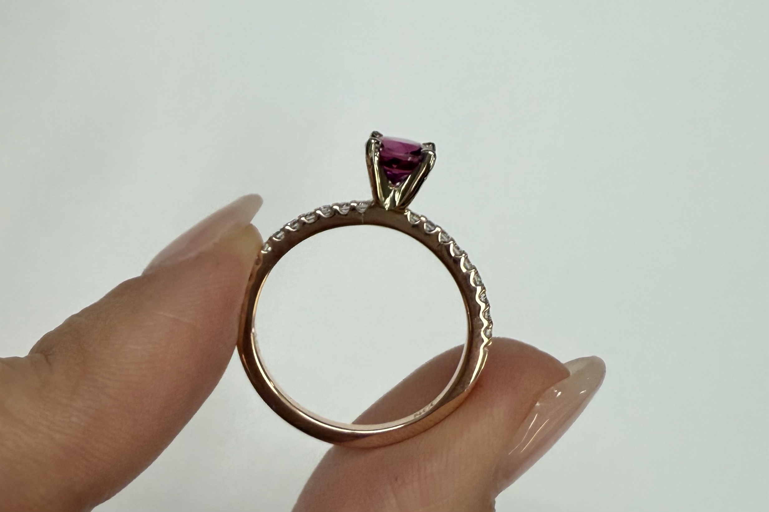 14k Rose & White Gold Genuine .76 Cttw Pink Tourmaline & .19 cttw Genuine Diamond Ring - Image 16