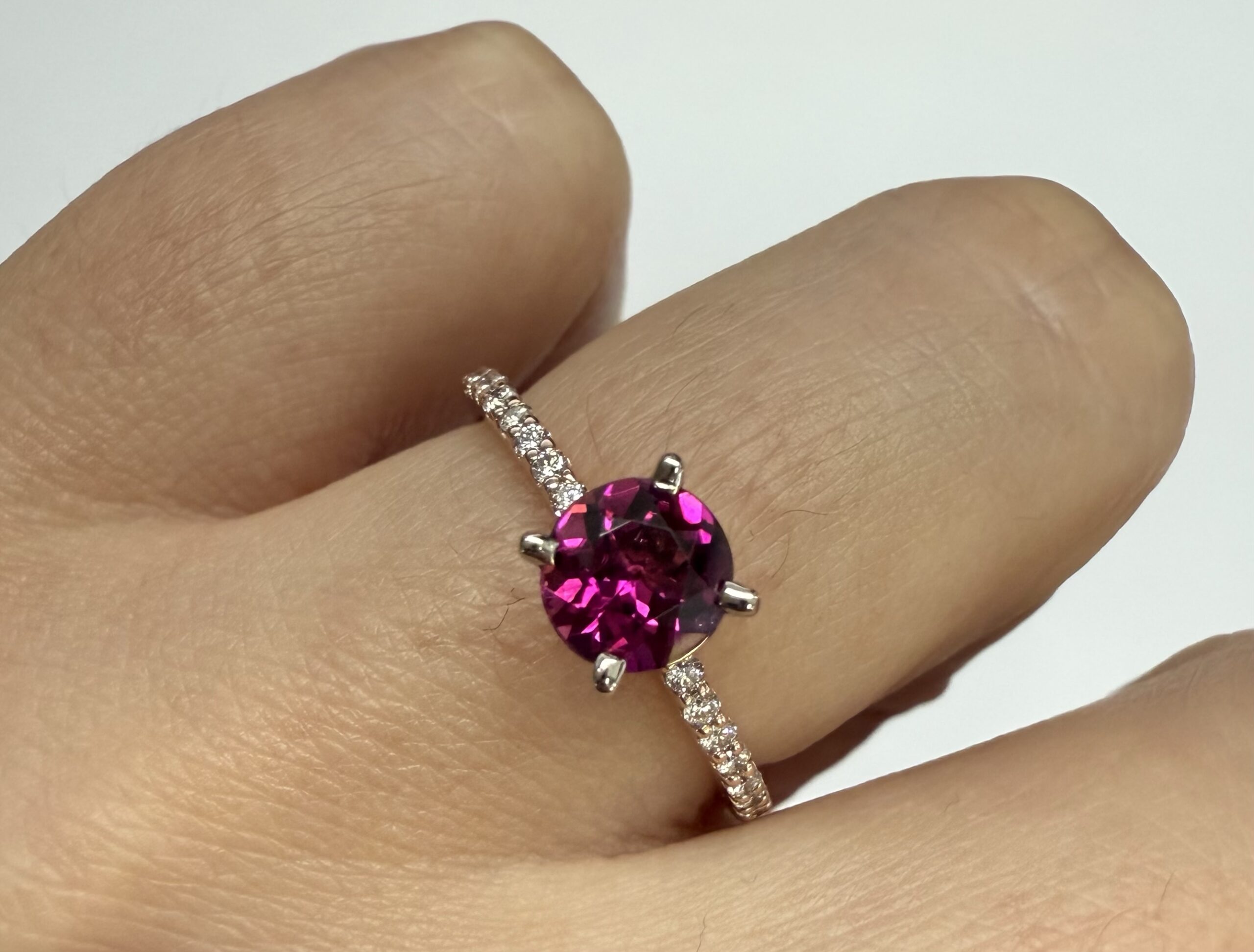 14k Rose & White Gold Genuine .76 Cttw Pink Tourmaline & .19 cttw Genuine Diamond Ring - Image 20
