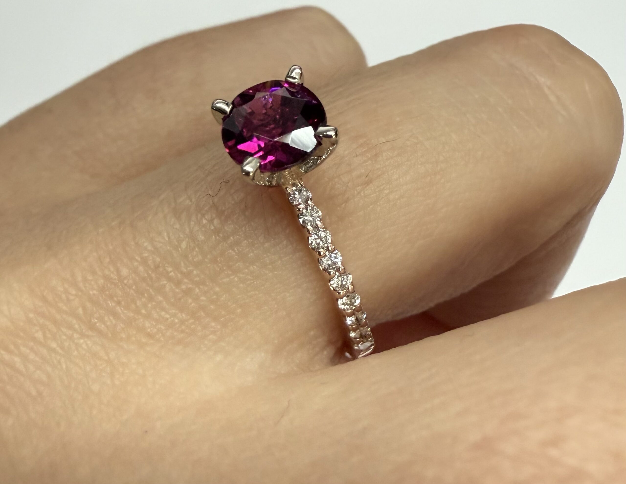 14k Rose & White Gold Genuine .76 Cttw Pink Tourmaline & .19 cttw Genuine Diamond Ring - Image 23