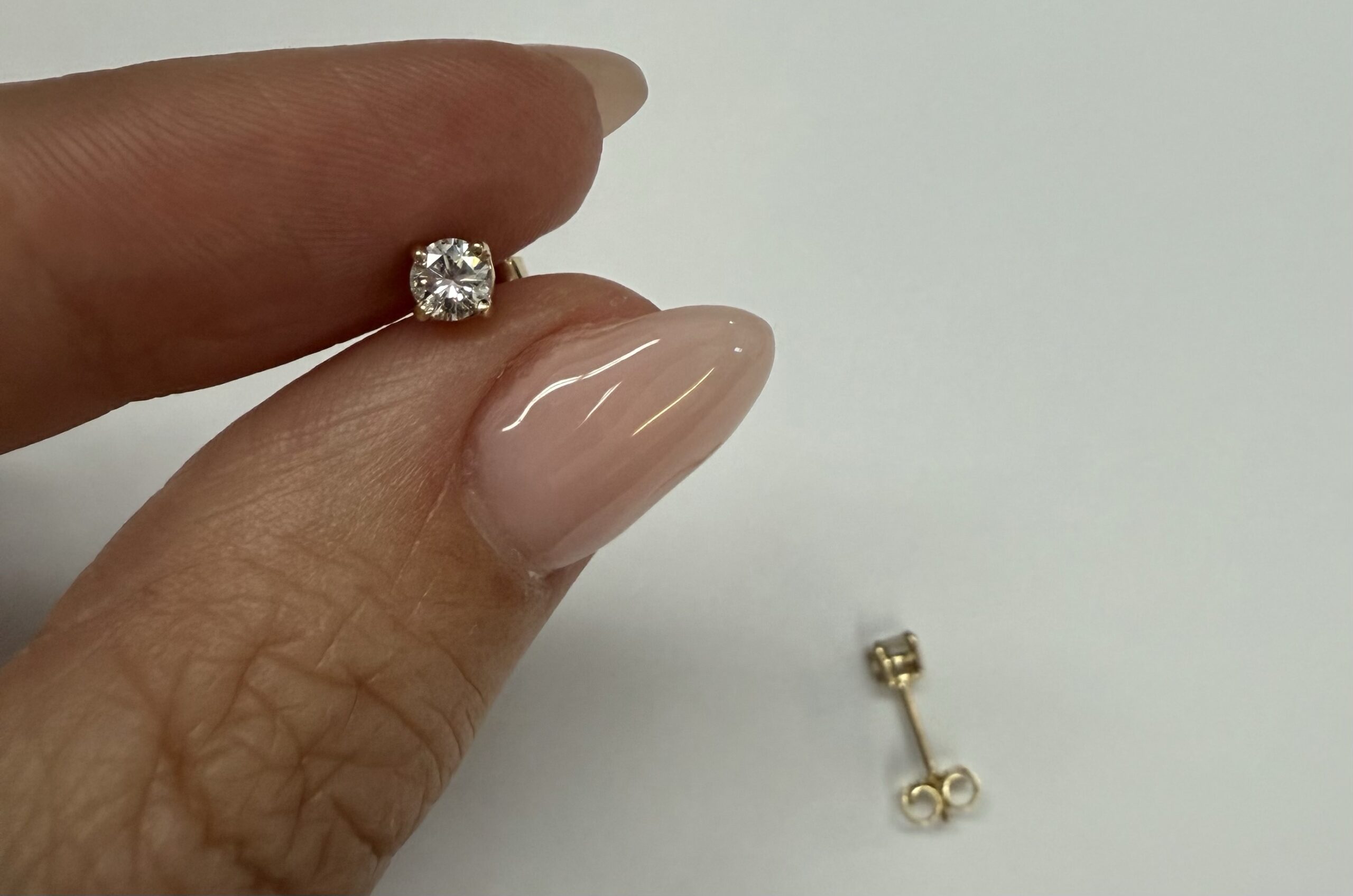 14k Yellow Gold Genuine .33 Cttw Round Brilliant Cut Diamond 4 Prong Stud Earrings - Image 11