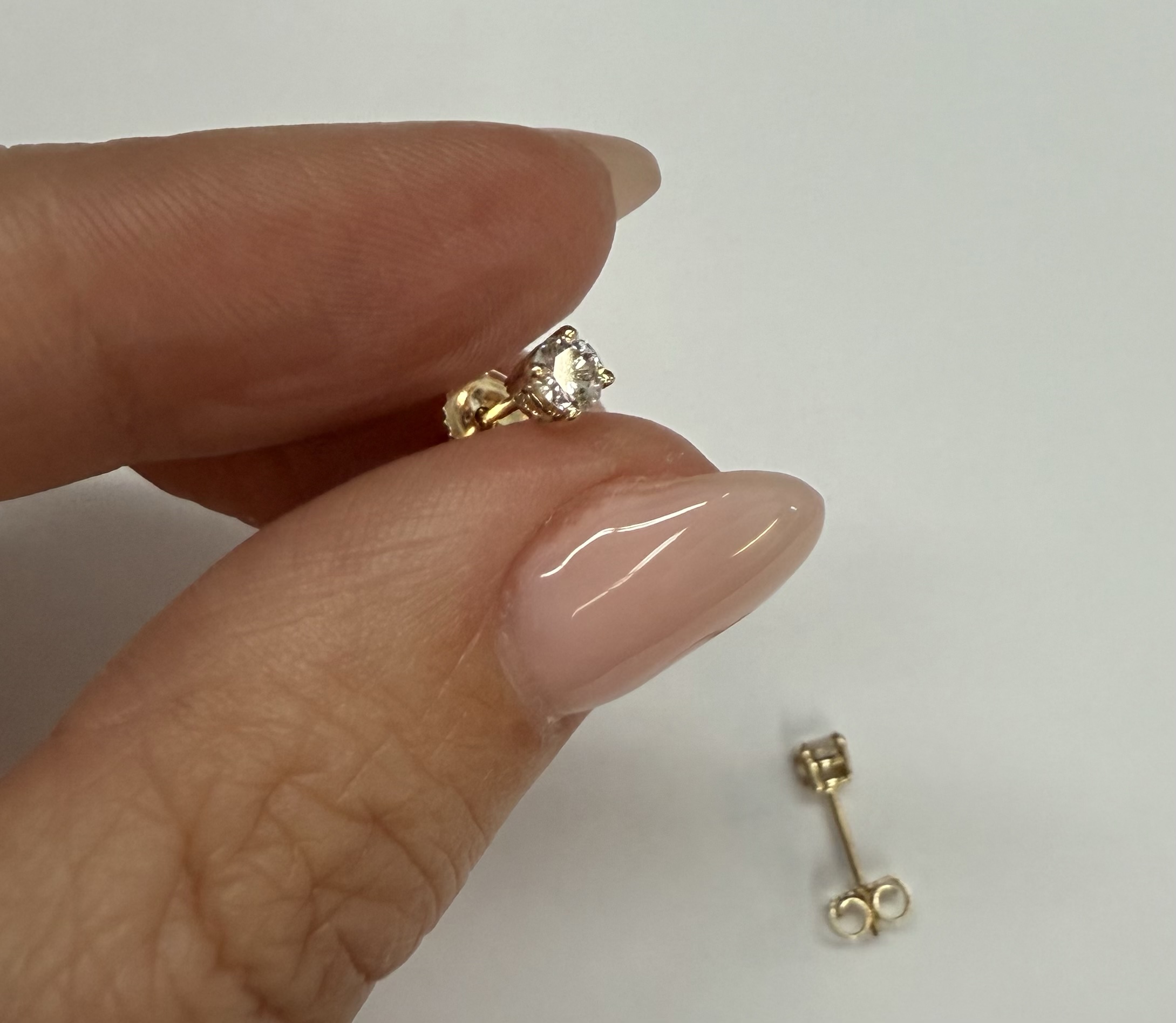 14k Yellow Gold Genuine .33 Cttw Round Brilliant Cut Diamond 4 Prong Stud Earrings - Image 14
