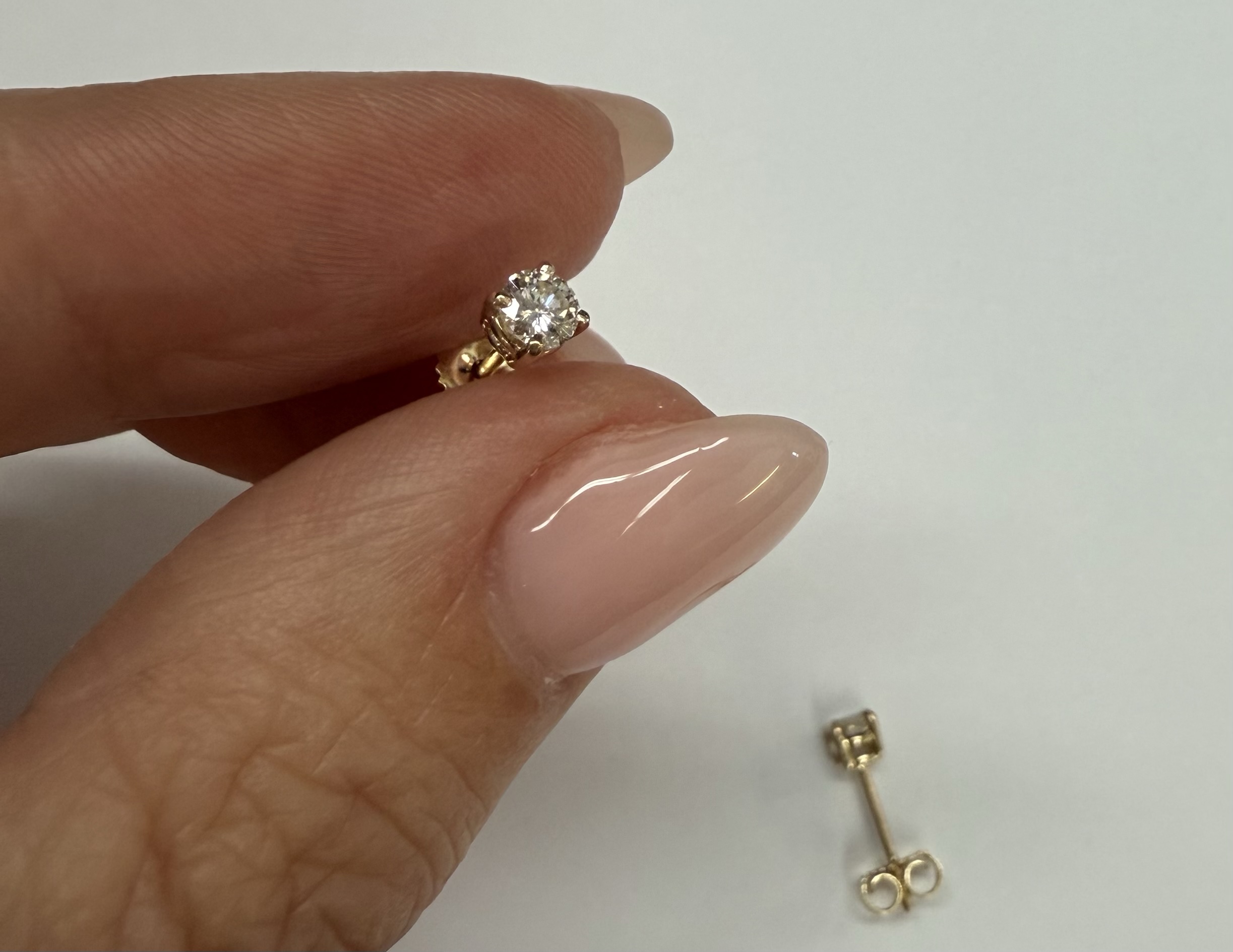 14k Yellow Gold Genuine .33 Cttw Round Brilliant Cut Diamond 4 Prong Stud Earrings - Image 15